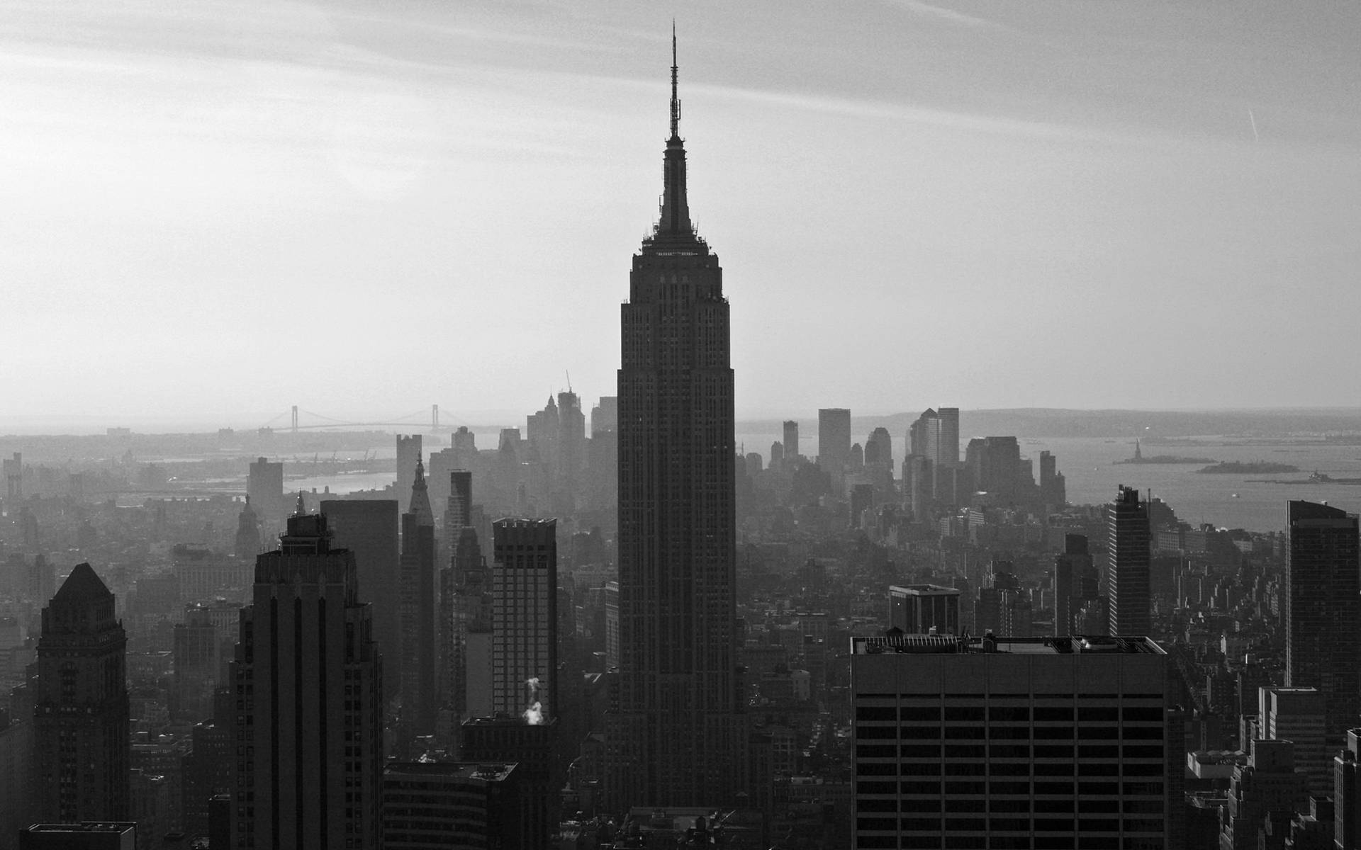 Empire State New York Black And White Background