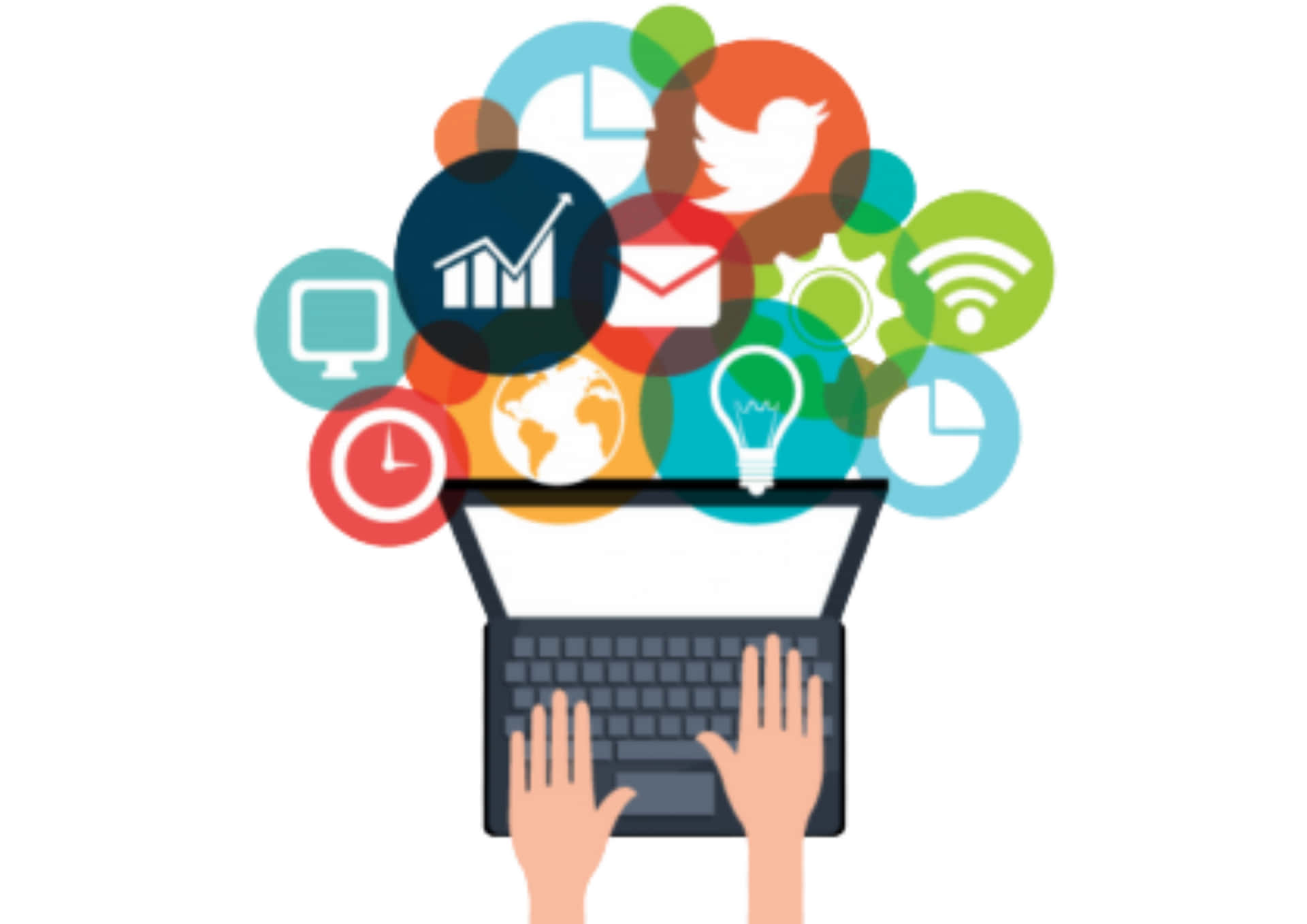 Empirical Learning Icons On A Circle Background