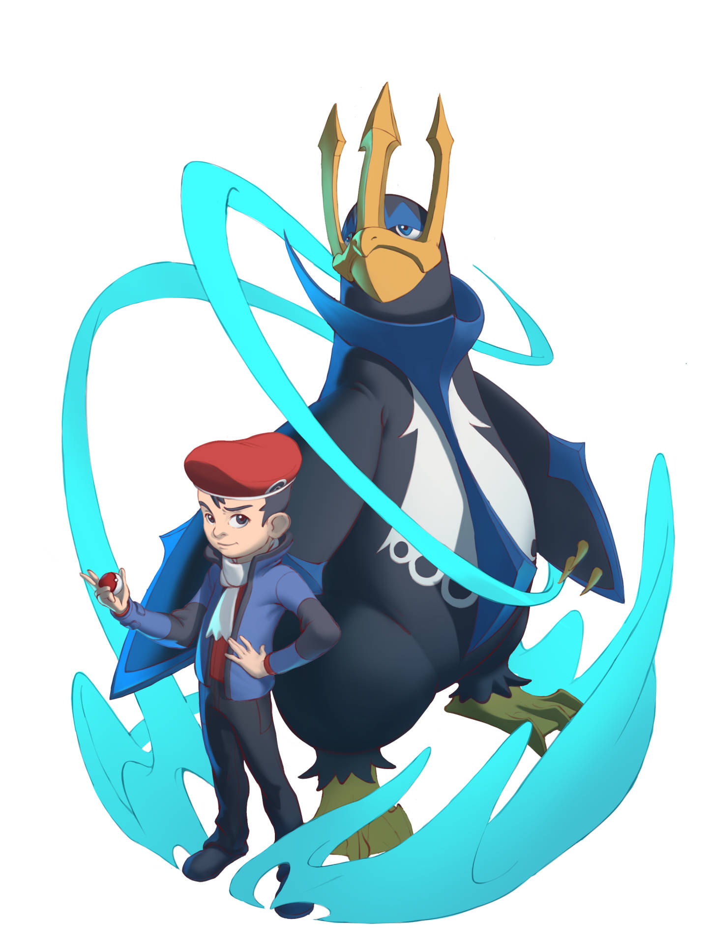 Empoleon And Trainer Background