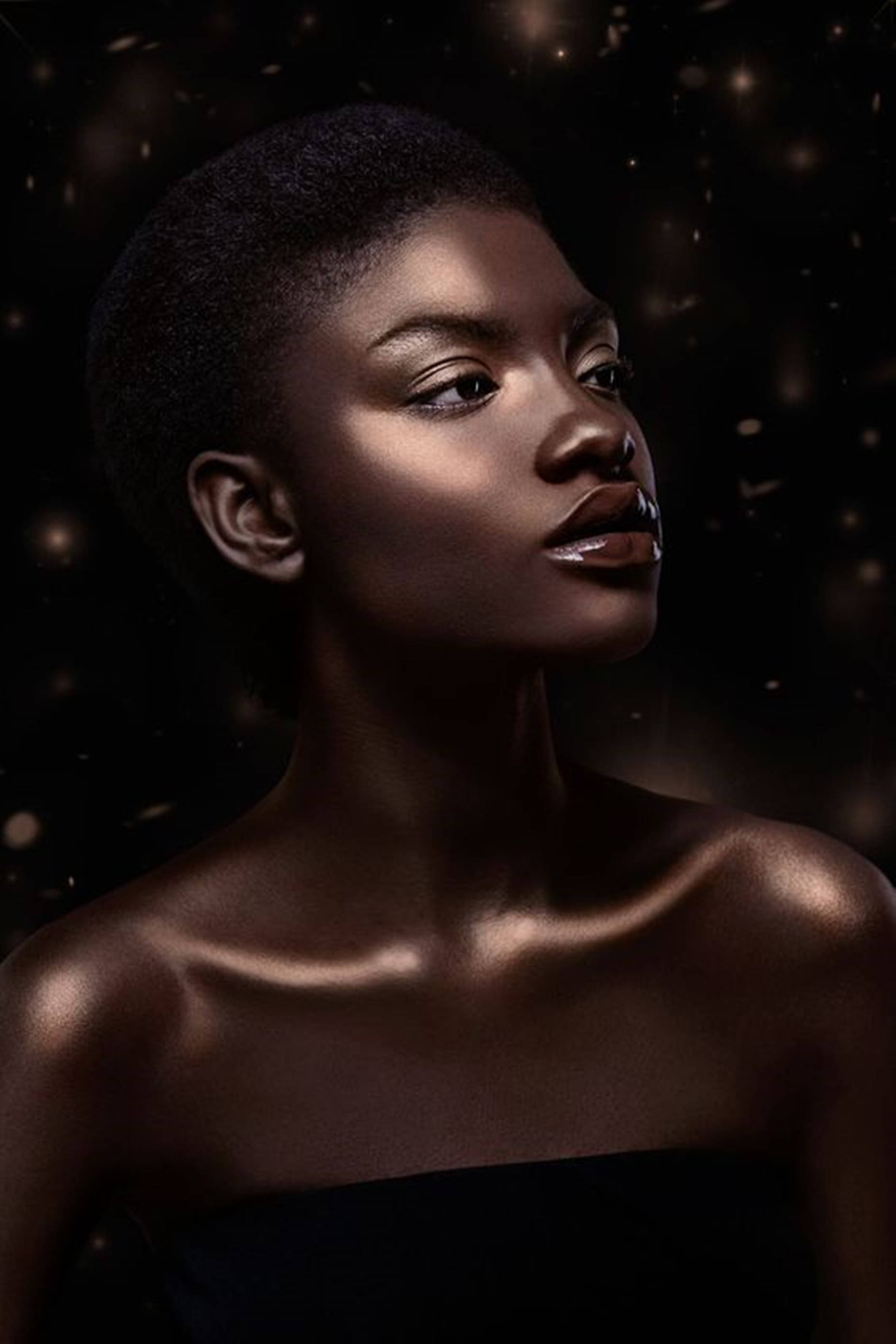 Empowered Beauty: A Radiant Black Woman Background