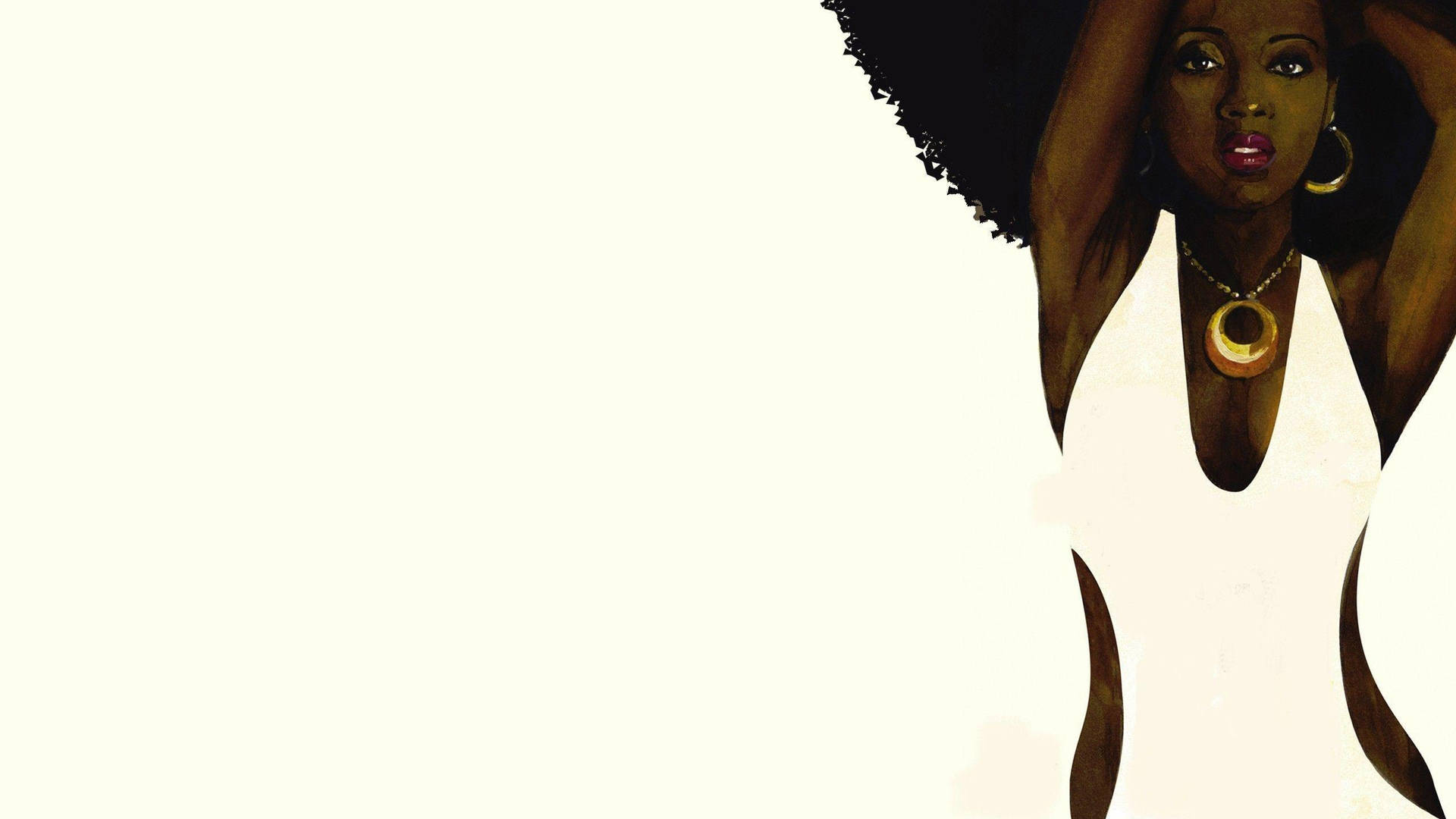 Empowered Elegance: A Black Woman In White Background