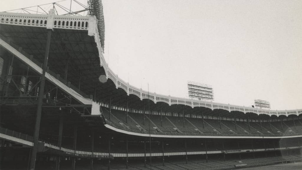 Empty Bleachers At Yankee Stadium Background