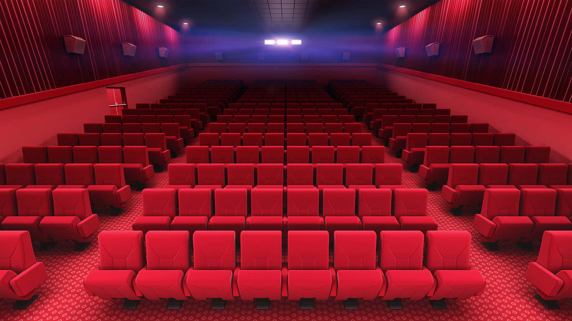 Empty Cinema Hall Red Seats Background