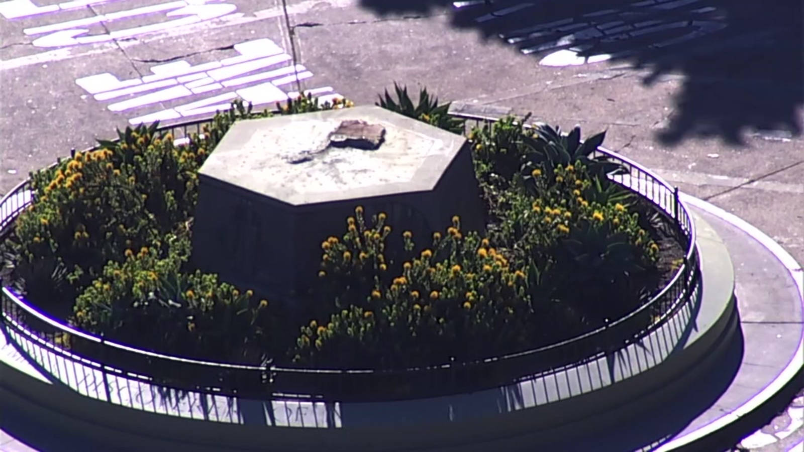 Empty Columbus Statue Near Coit Tower Background