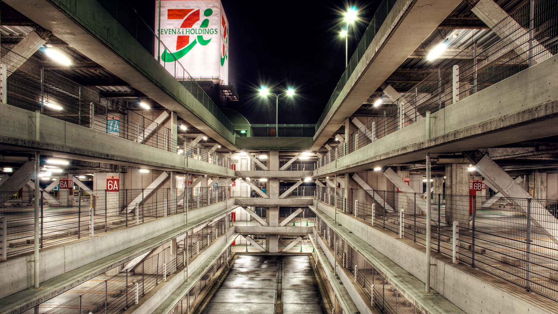 Empty Concrete Building Parking Lot Background