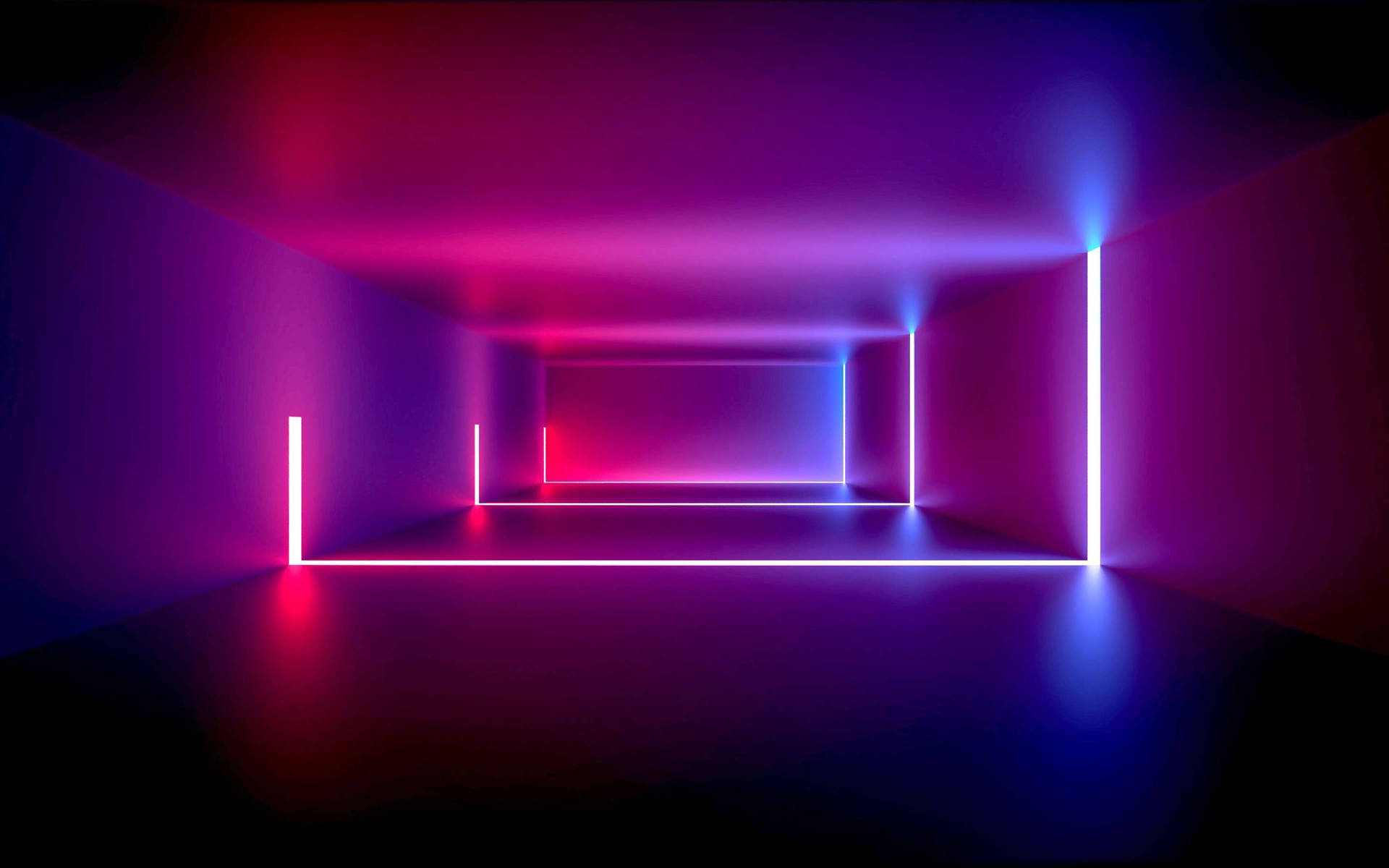 Empty Hallway Aesthetic Purple Neon Computer Background