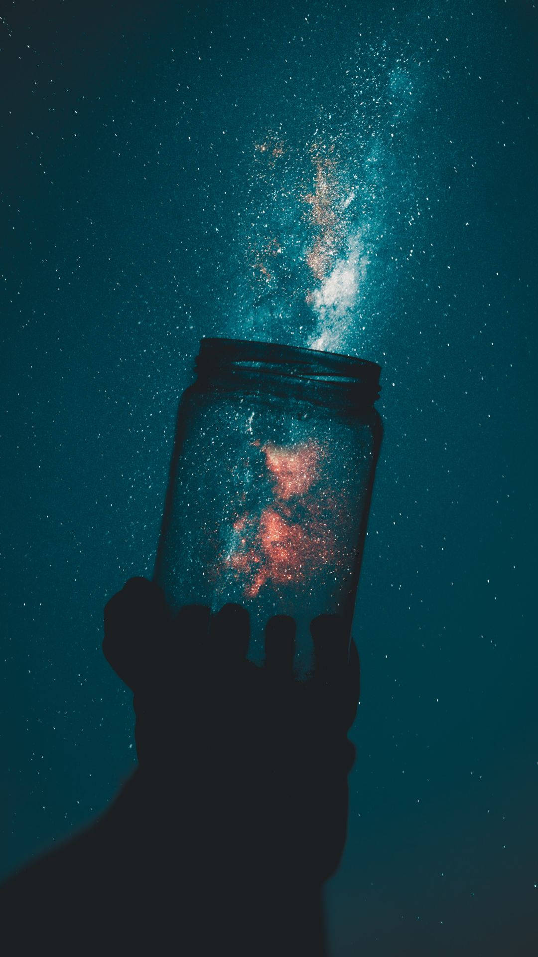 Empty Jar In Cute Galaxy Background