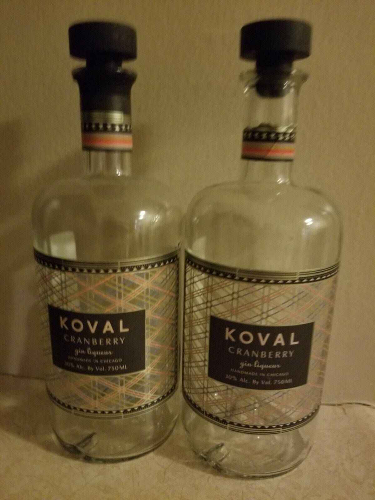 Empty Koval Dry Gin Bottles Background