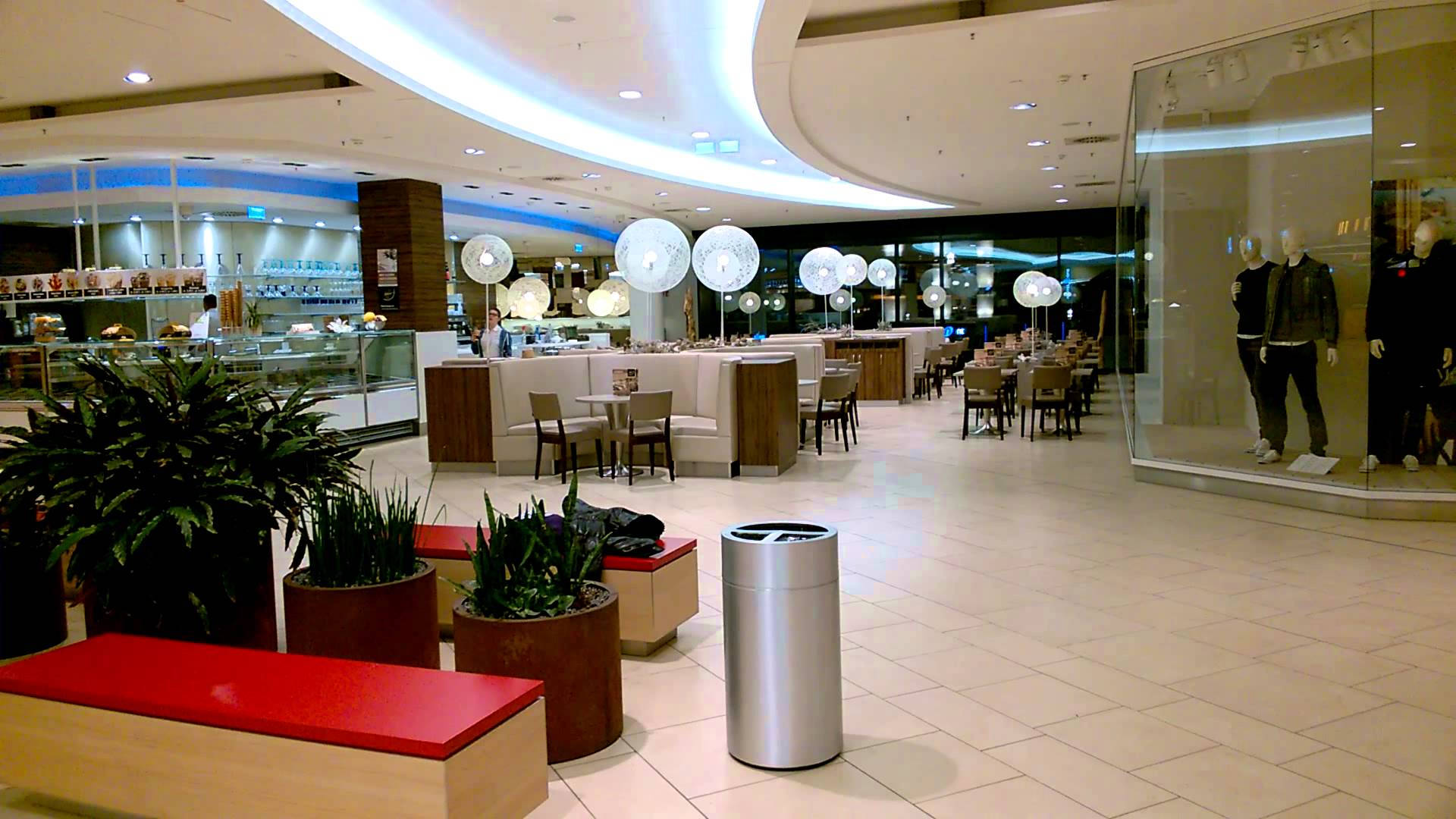 Empty Mall During Closing Hours Background