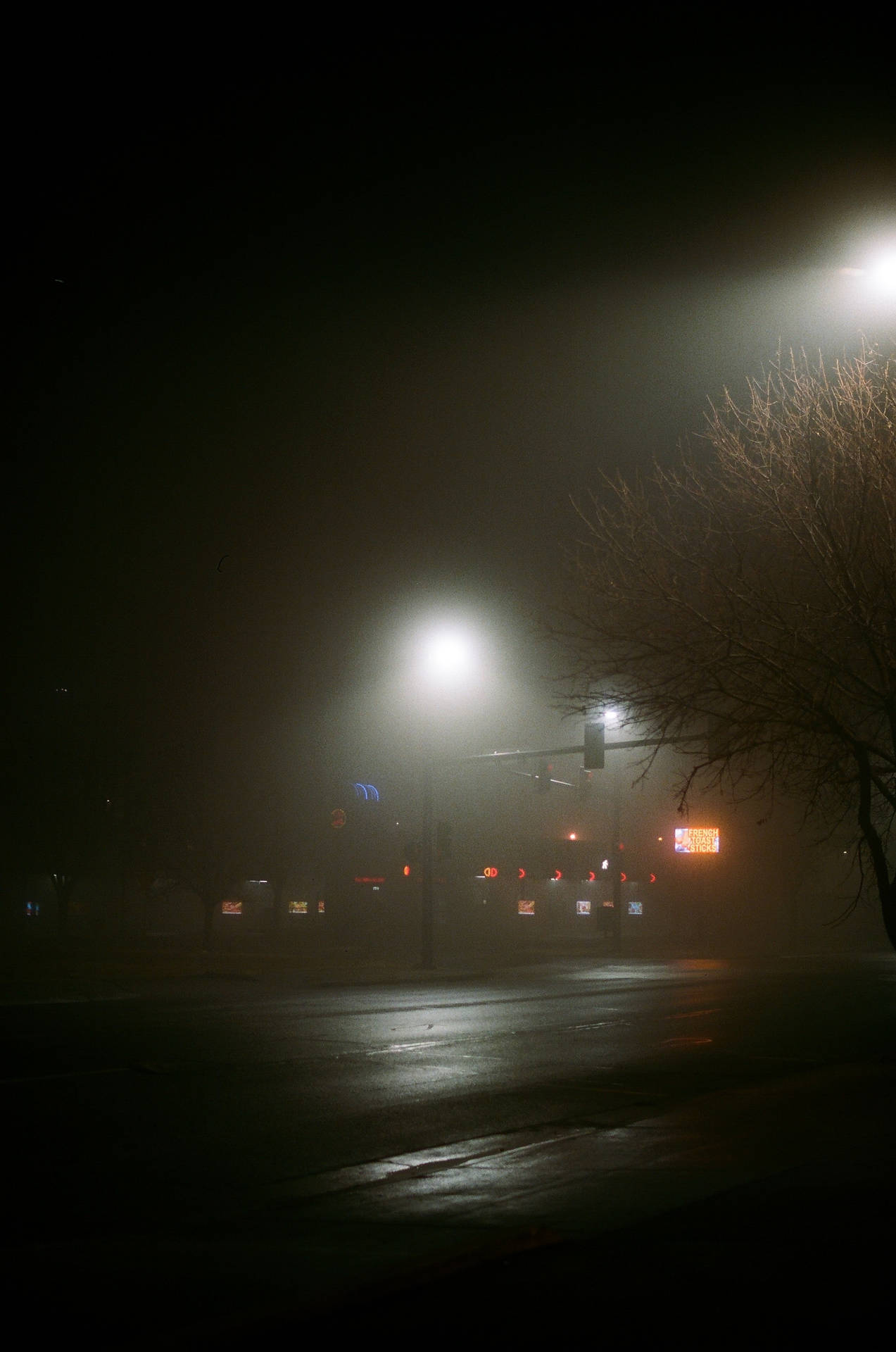 Empty Night Street Background