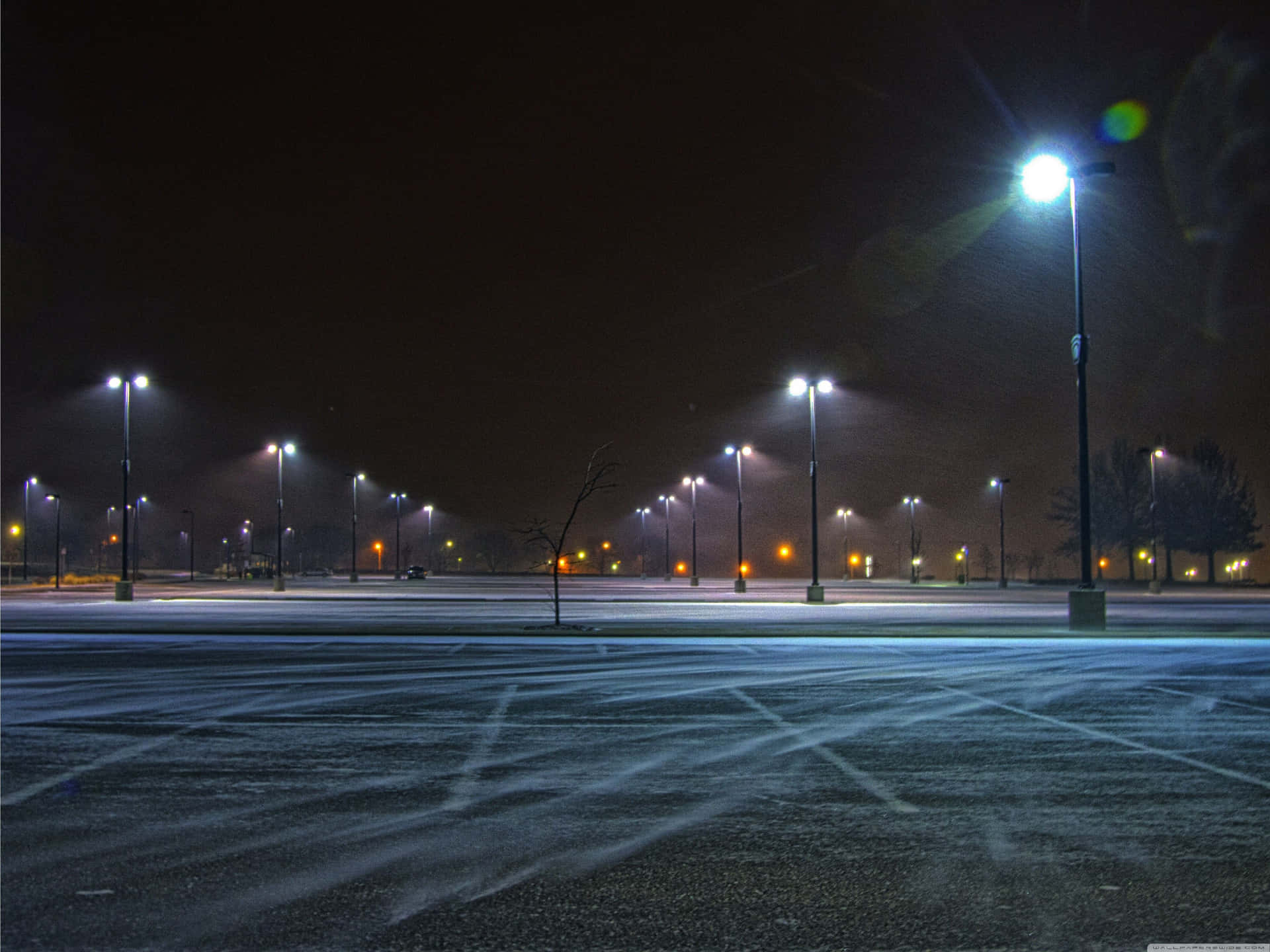 Empty Open Space Parking Lot Background