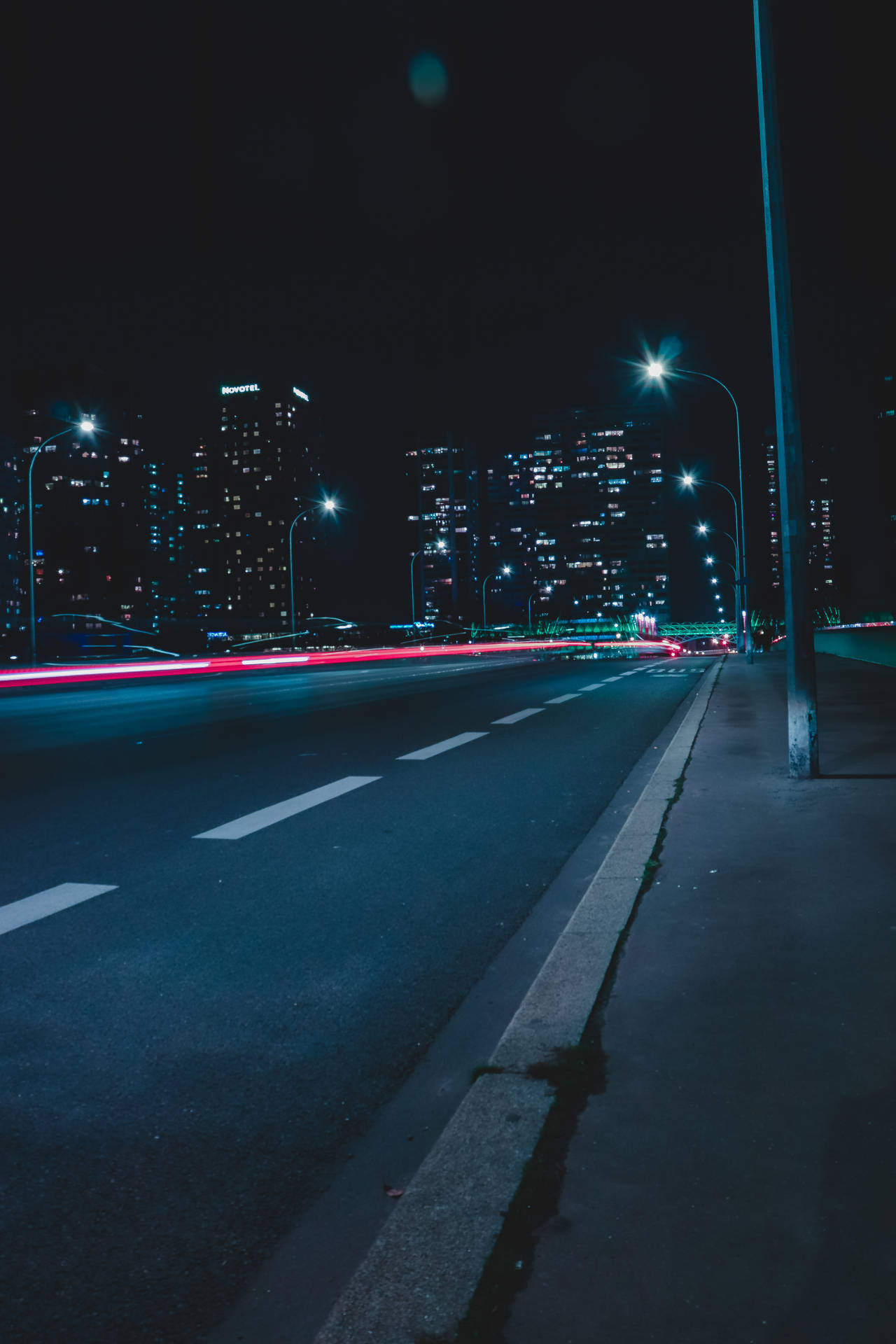 Empty Road At Night Background