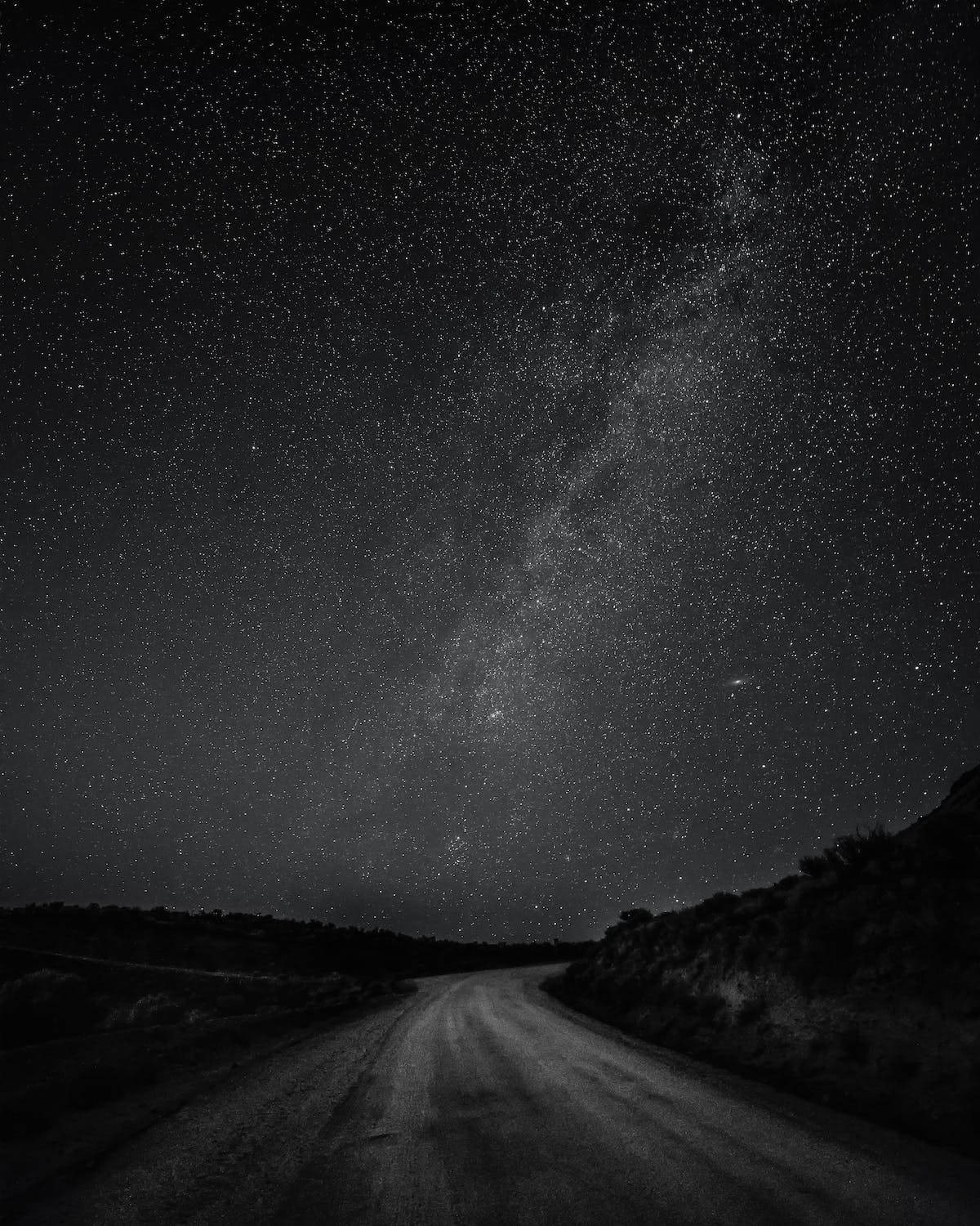 Empty Road Black Stars Background