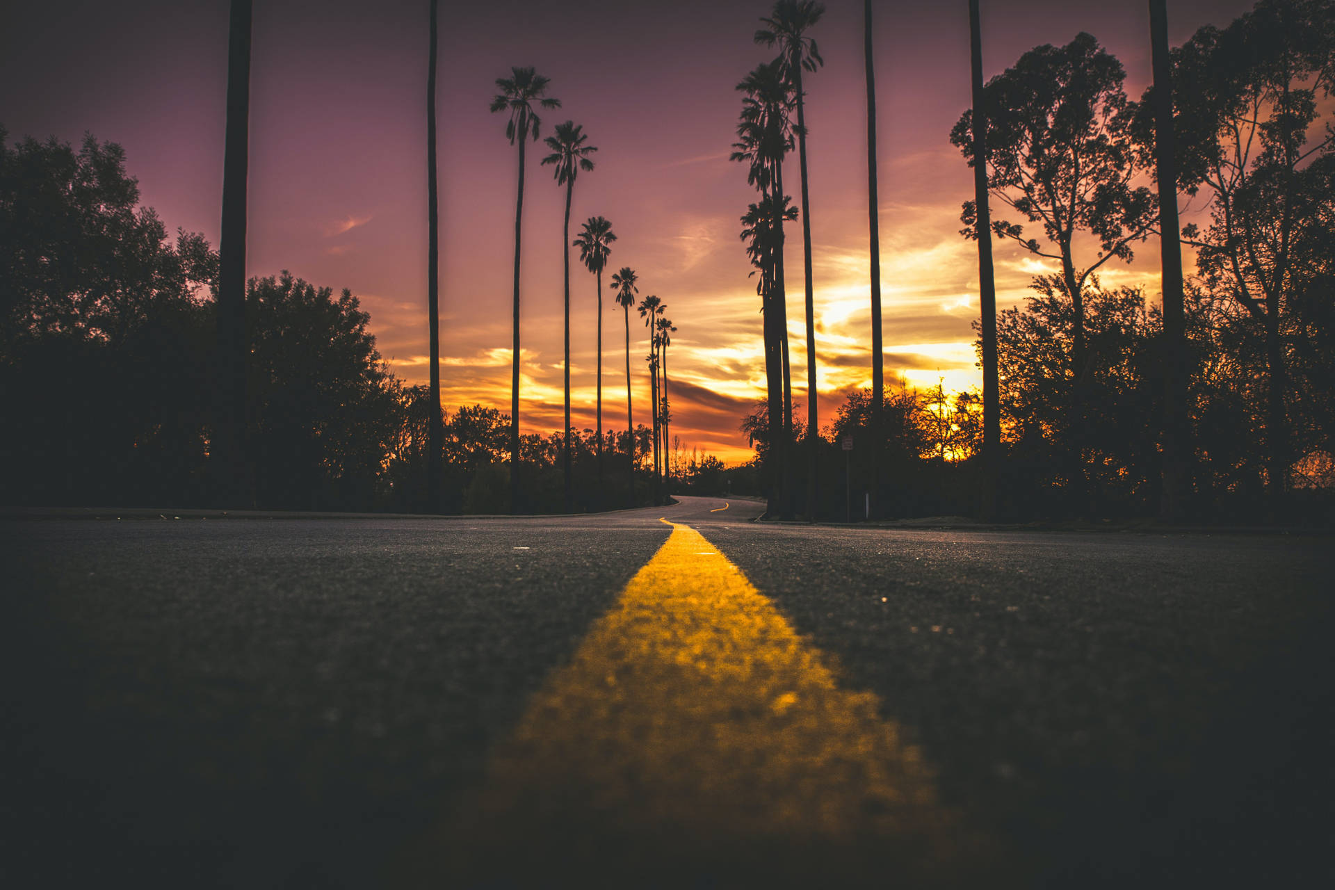 Empty Road Sunset Desktop