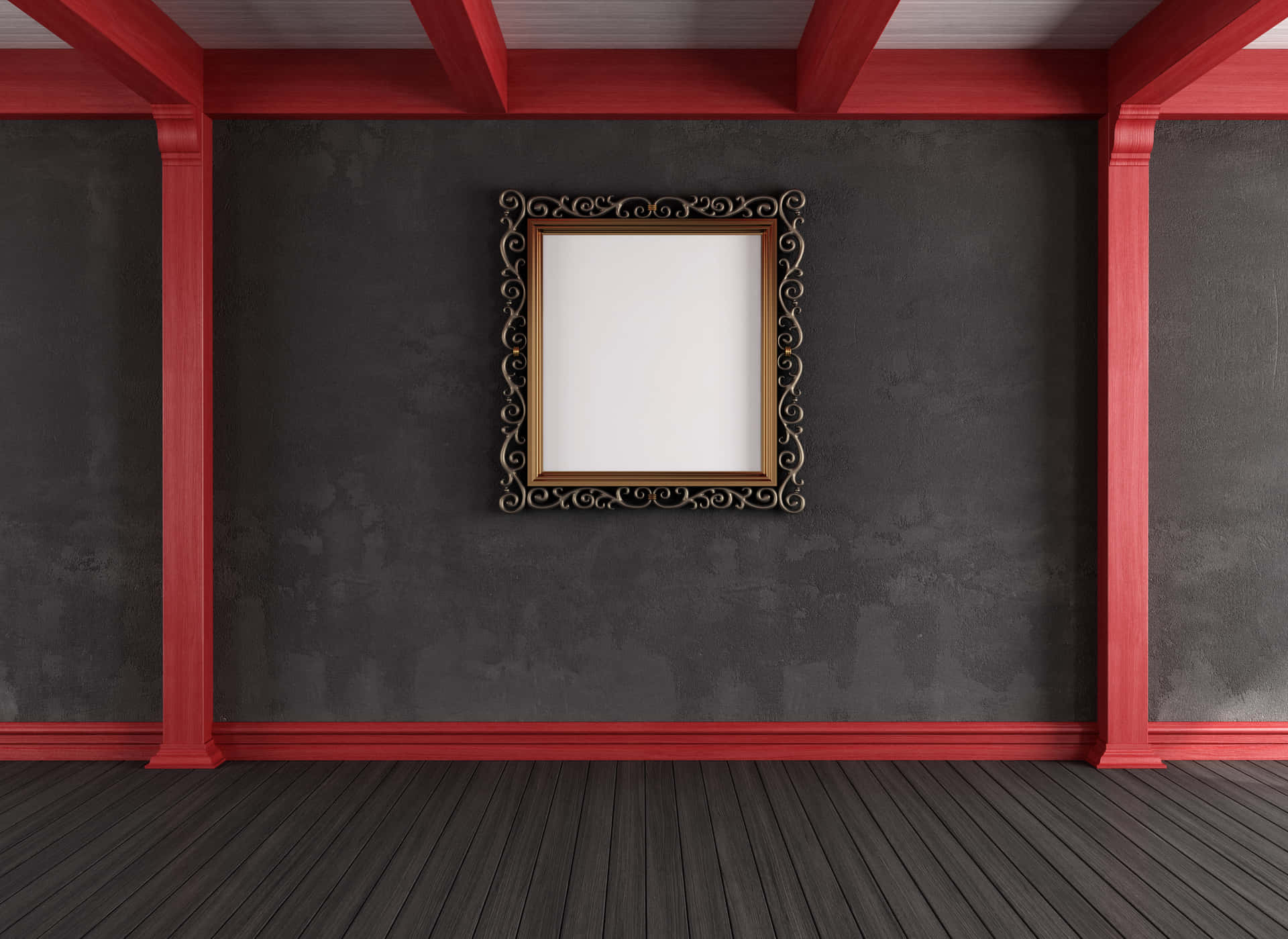 Empty Room With Black Frame