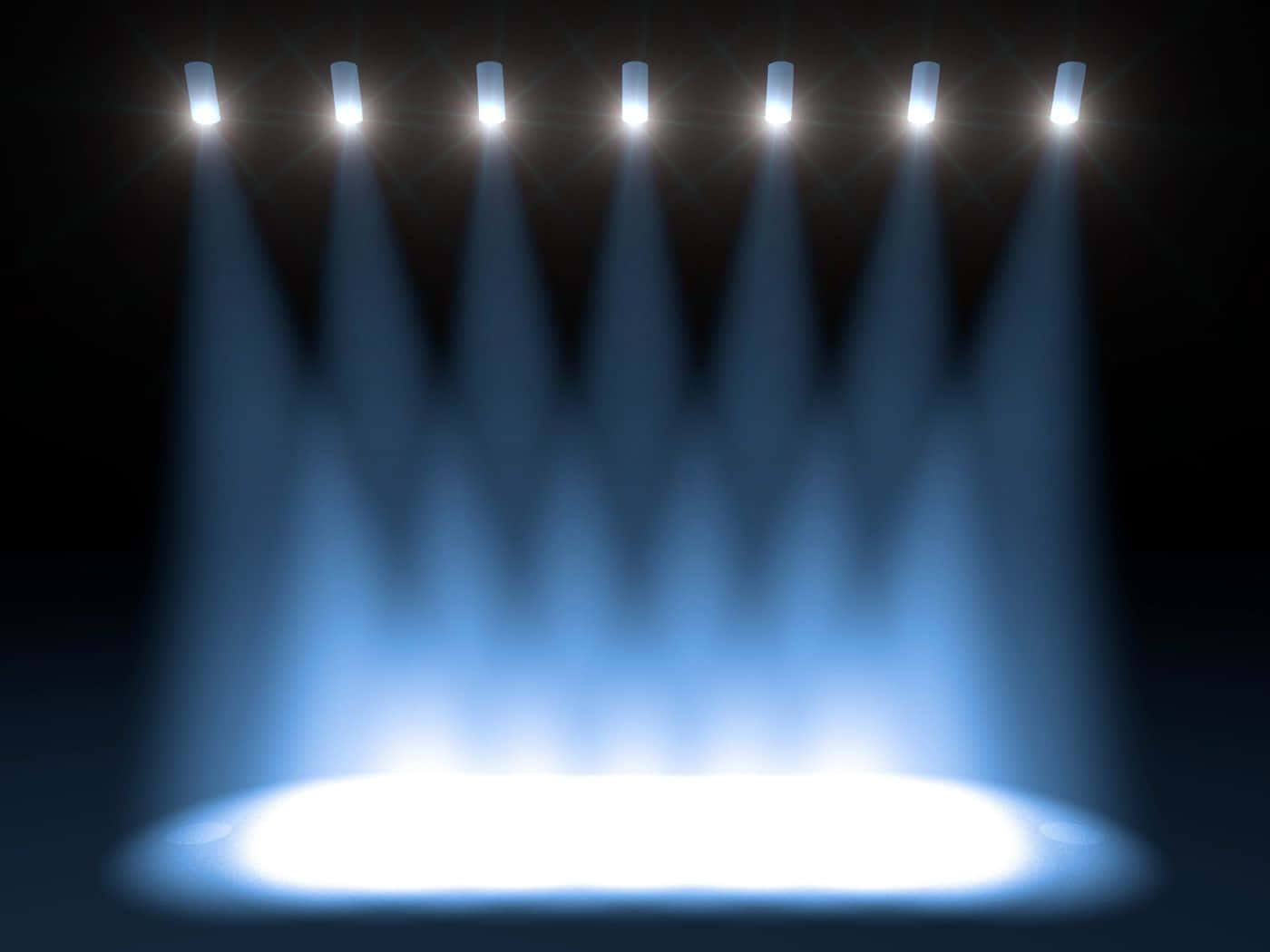 Empty Stage With White Spotlights Background