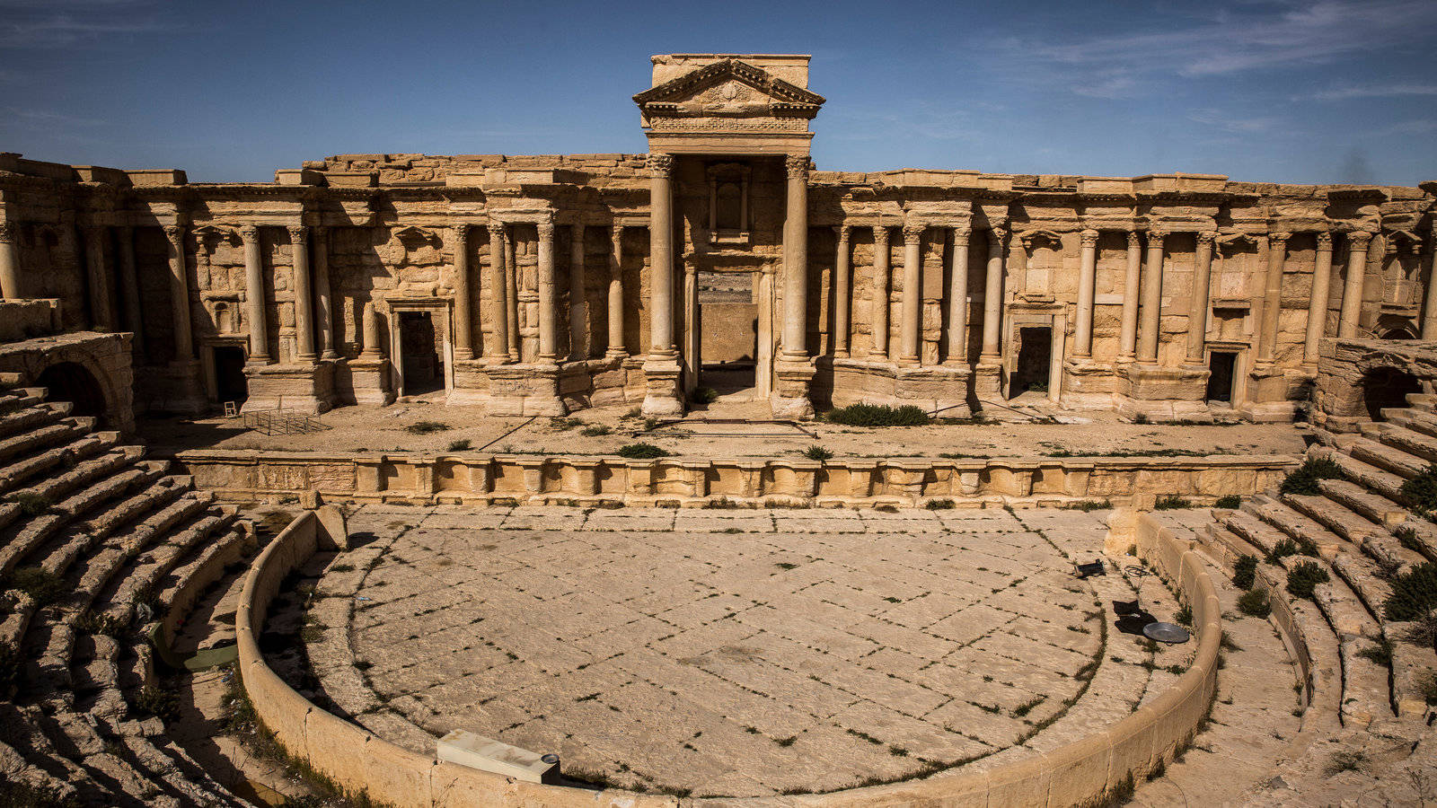 Empty Teatro Romano De Palmyra Background