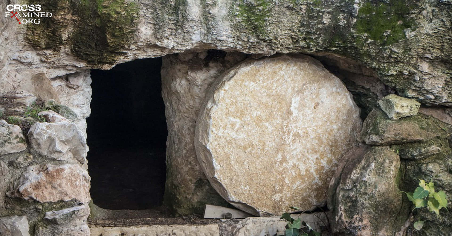 Empty Tomb With A Circular Door Background