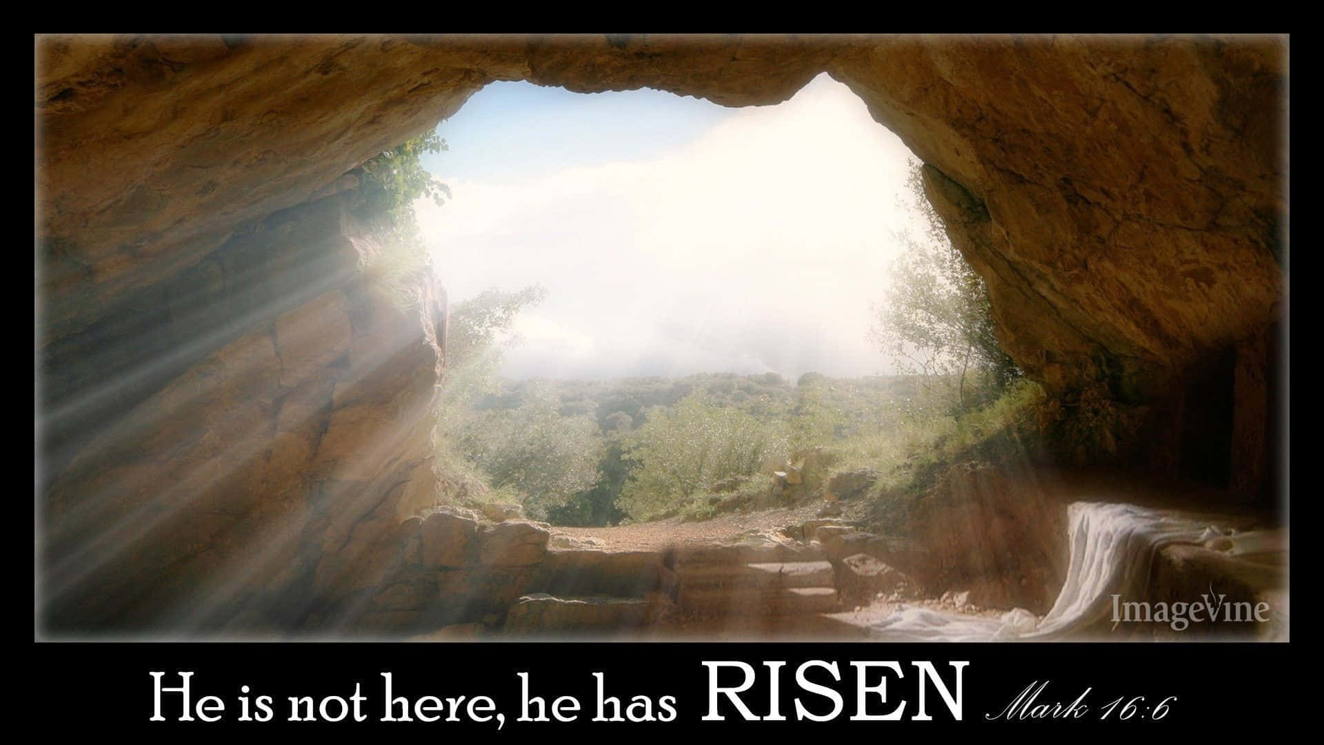 Empty Tomb With A Quote Background