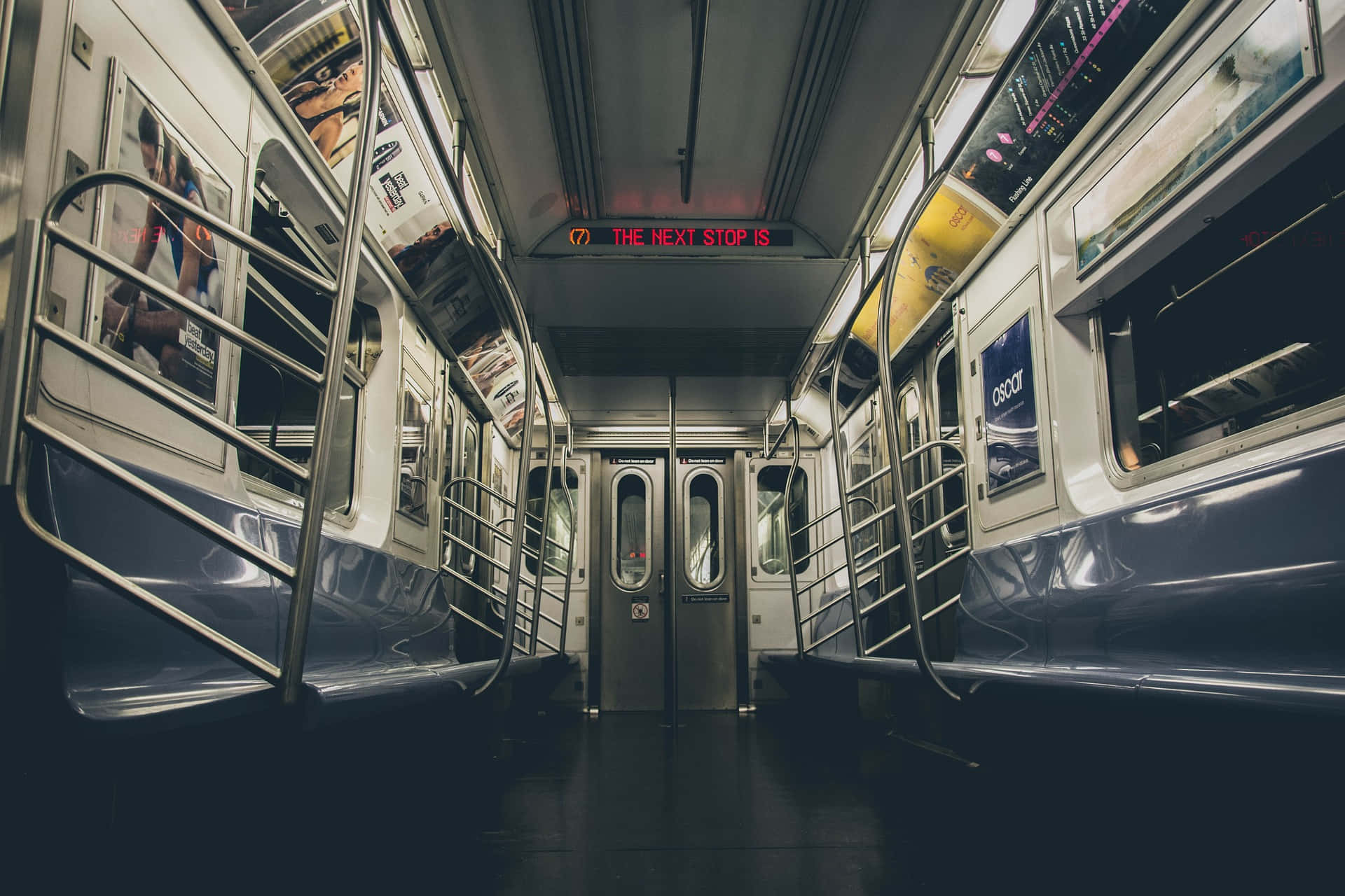 Empty Train Inside Background