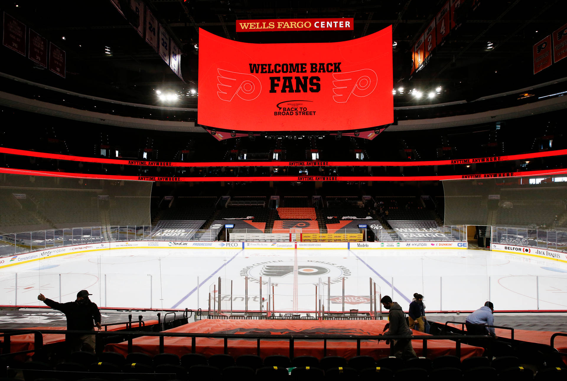 Empty Wells Fargo Center Background