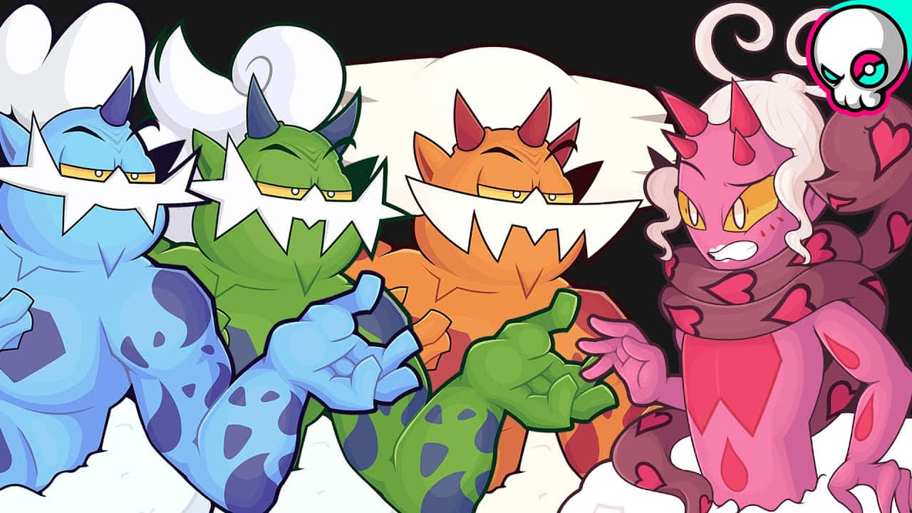 Enamorus Arguing With Other Pokemon Background