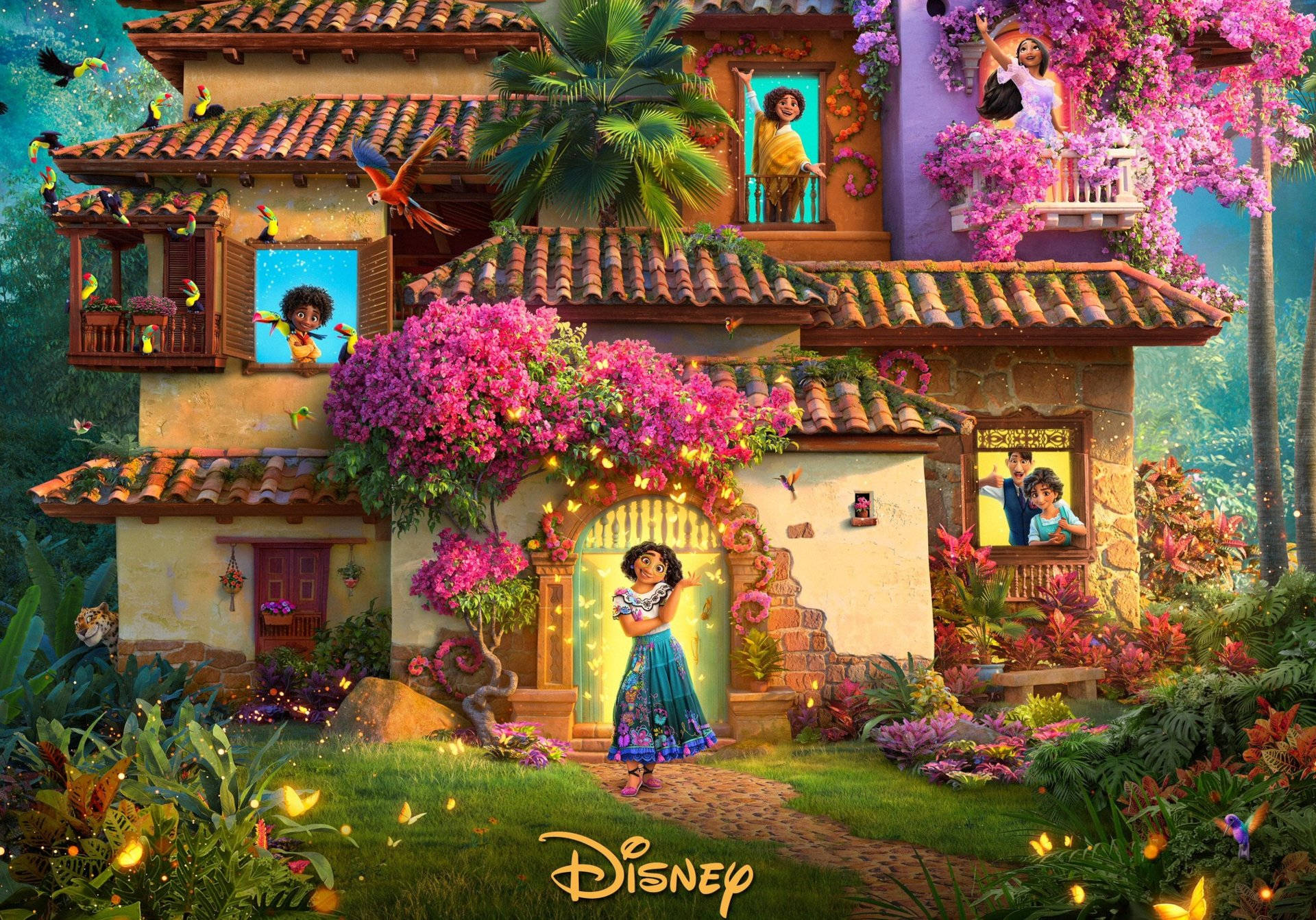 Encanto Characters In House Poster Background