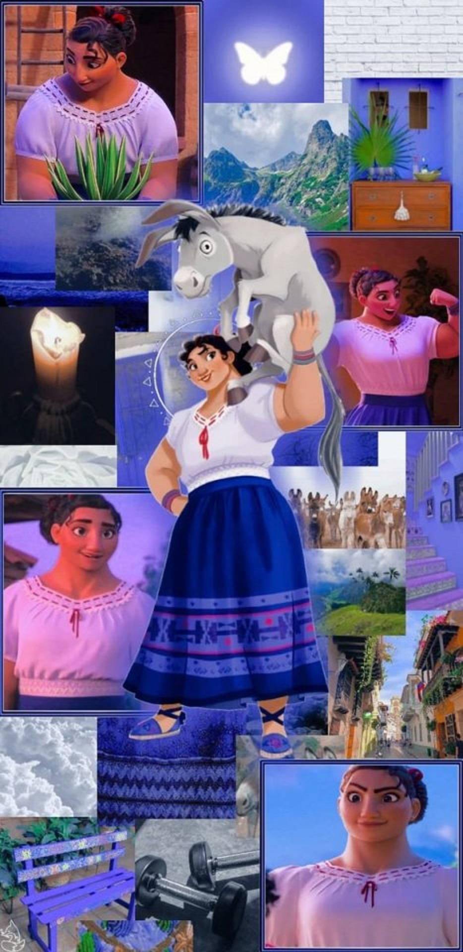 Encanto Luisa Madrigal Collage Background