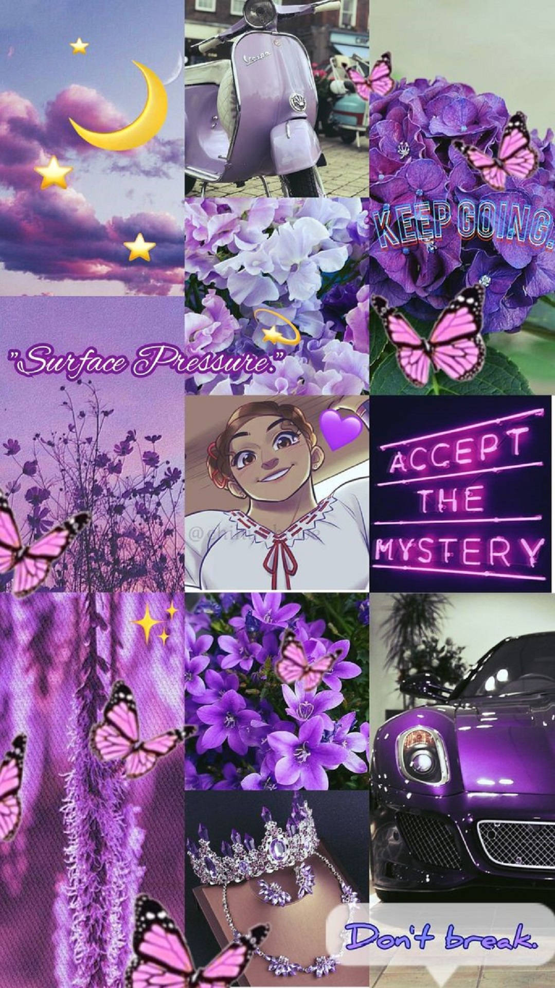 Encanto Luisa Purple Collage Background