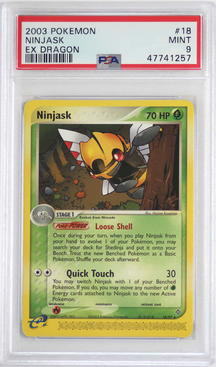 Encased Ninjask Trading Card Background