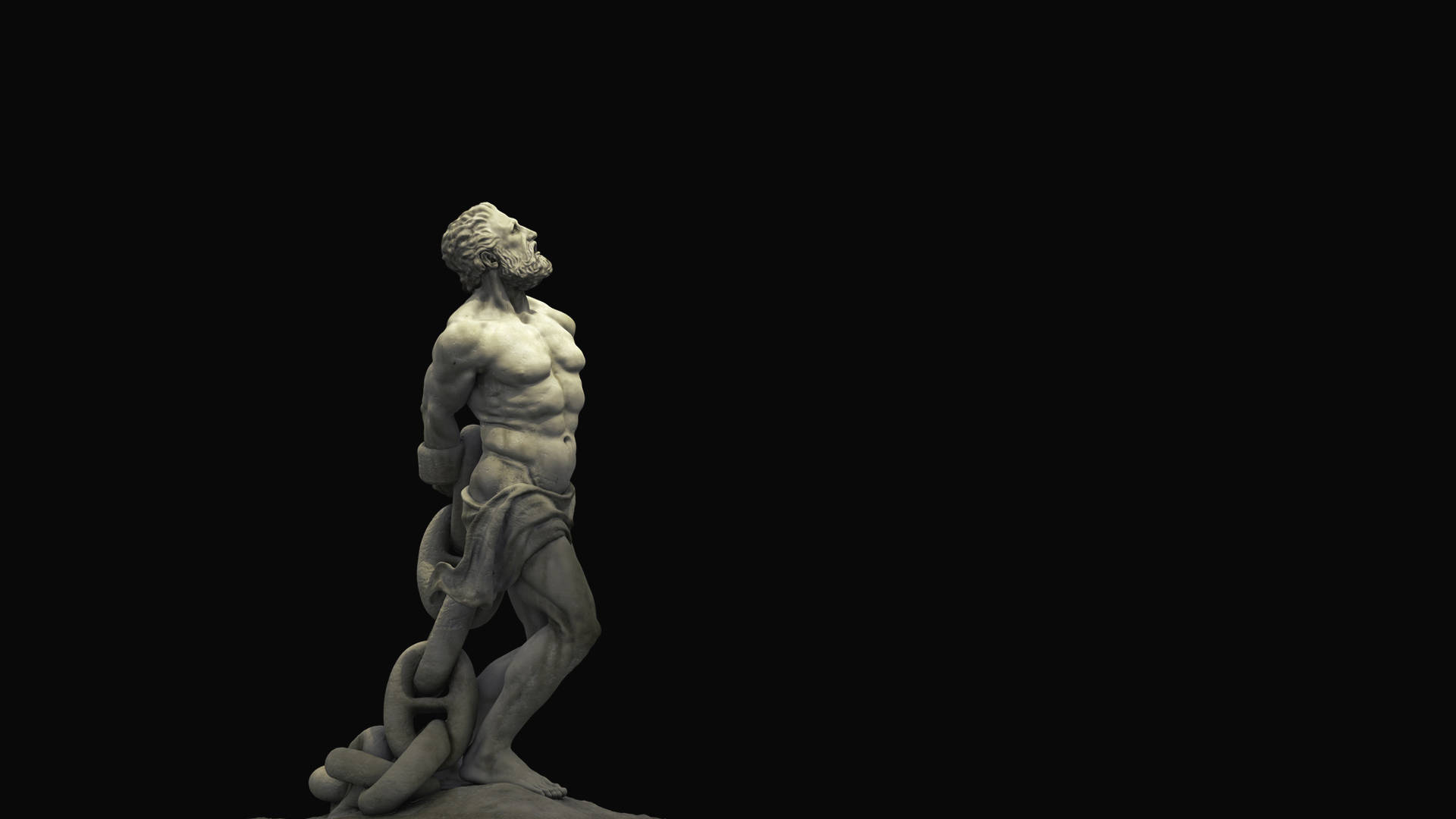 Enchained Prometheus Greek Statue Background