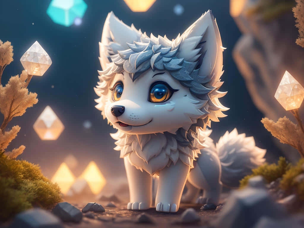 Enchanted_ Anime_ Wolf_ Pup Background