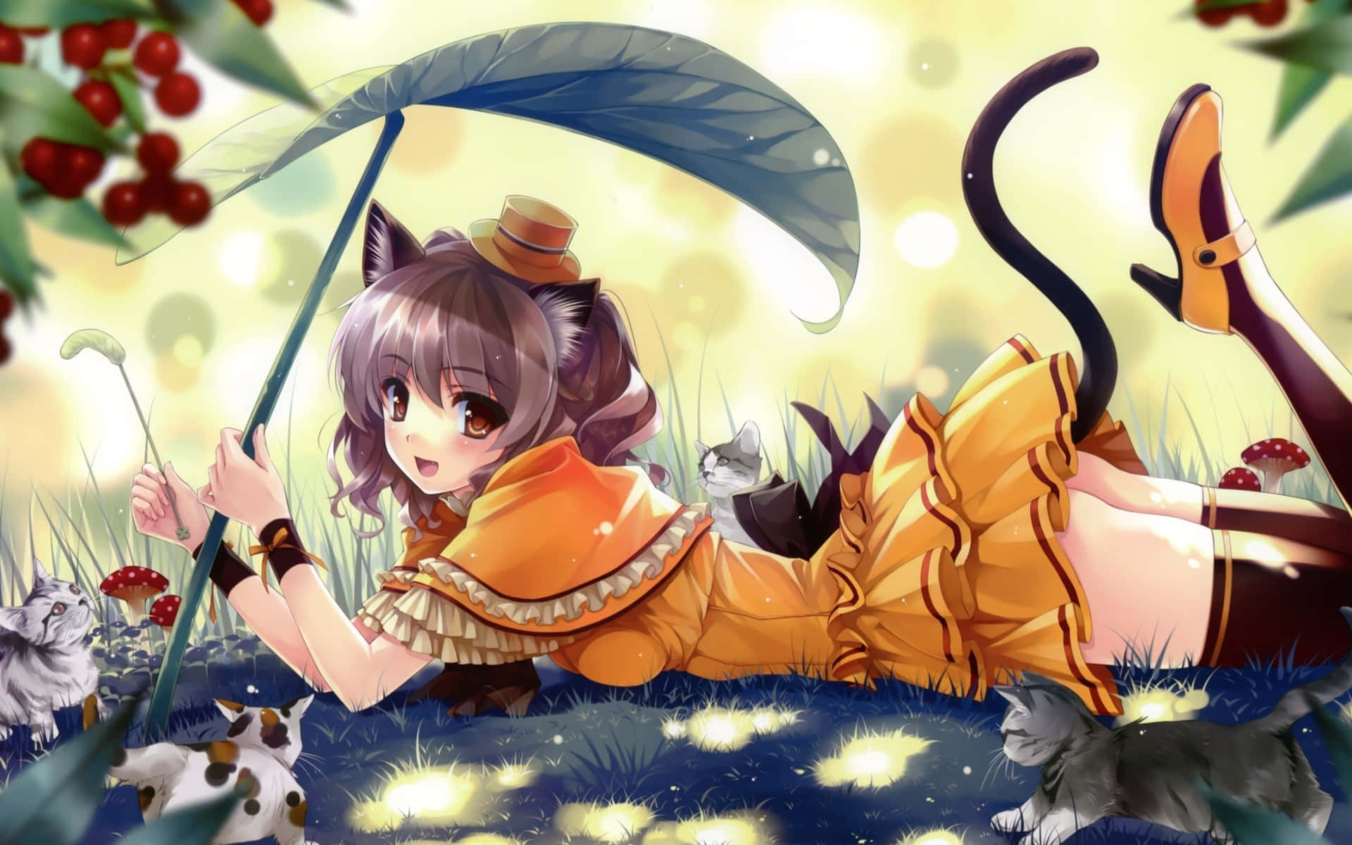 Enchanted Forest Catgirl Adventure Background