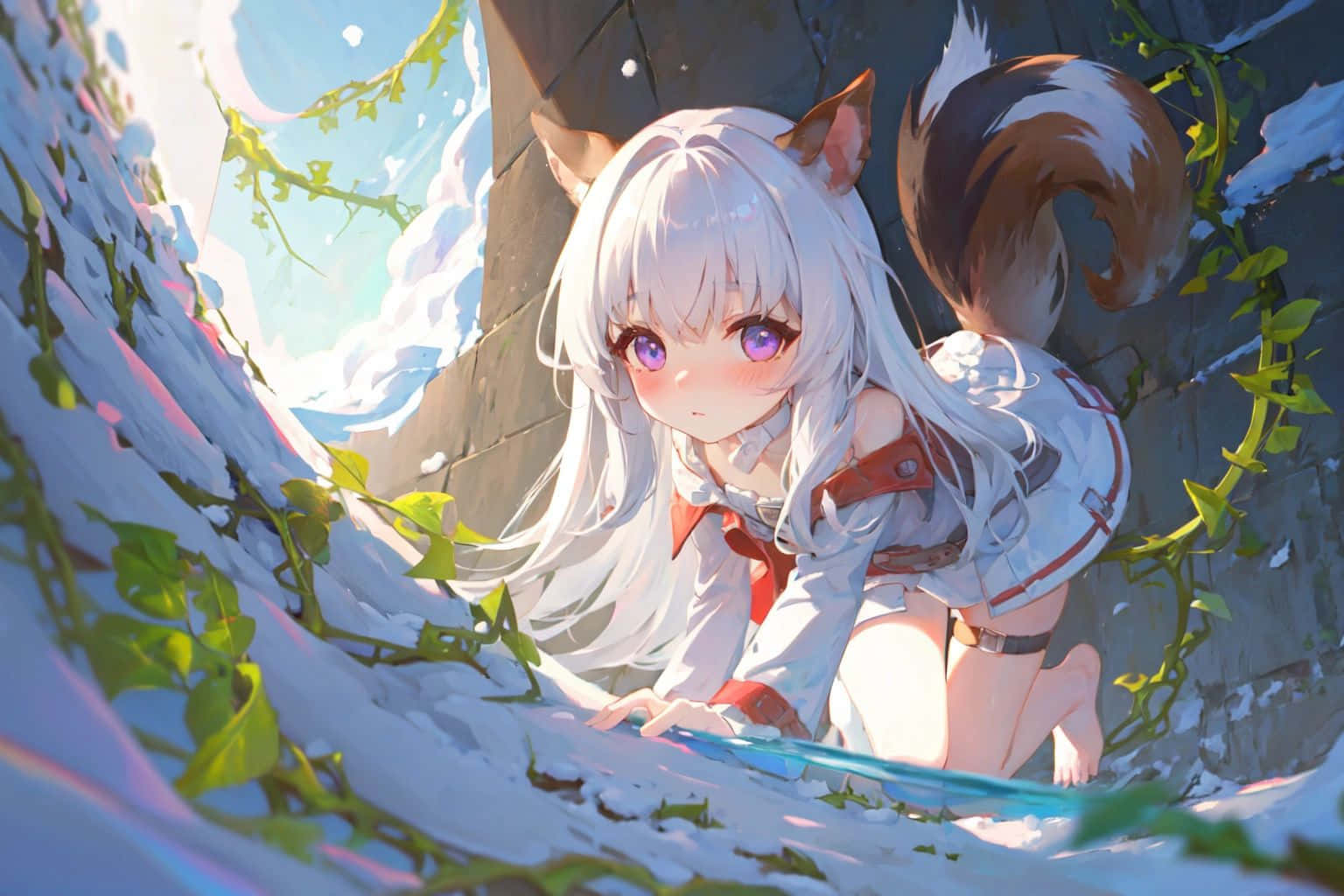 Enchanted Forest Fox Girl Background