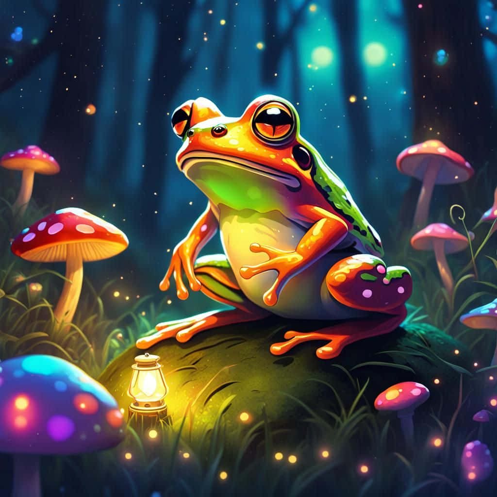 Enchanted Forest Frog Illustration Background