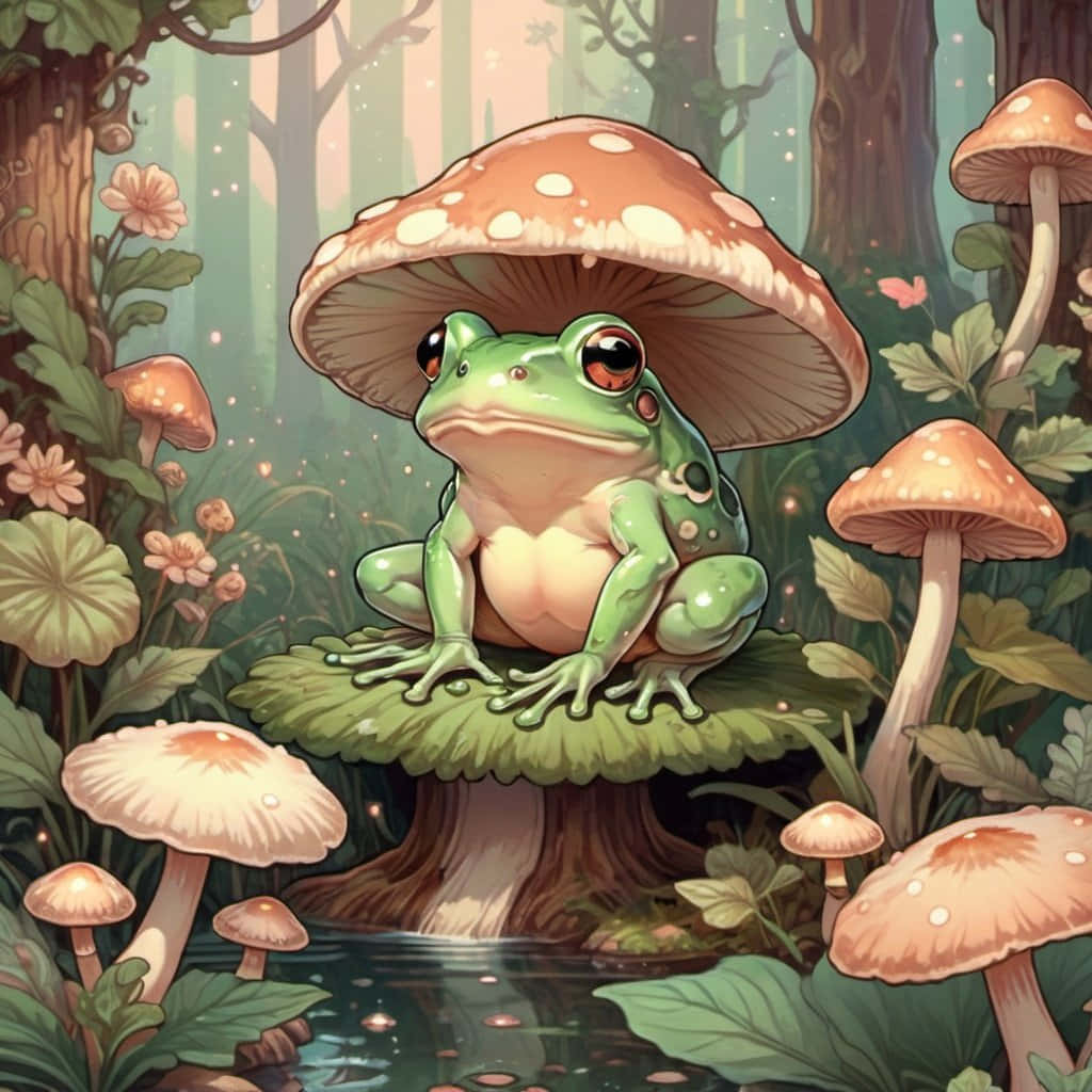 Enchanted_ Forest_ Frog_ Under_ Mushroom.jpg Background