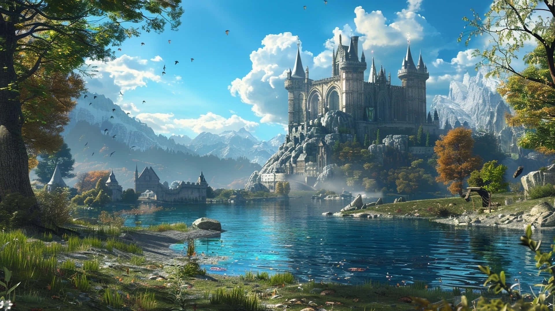 Enchanted_ Lake_ Castle_ Fantasy_ Scene.jpg Background