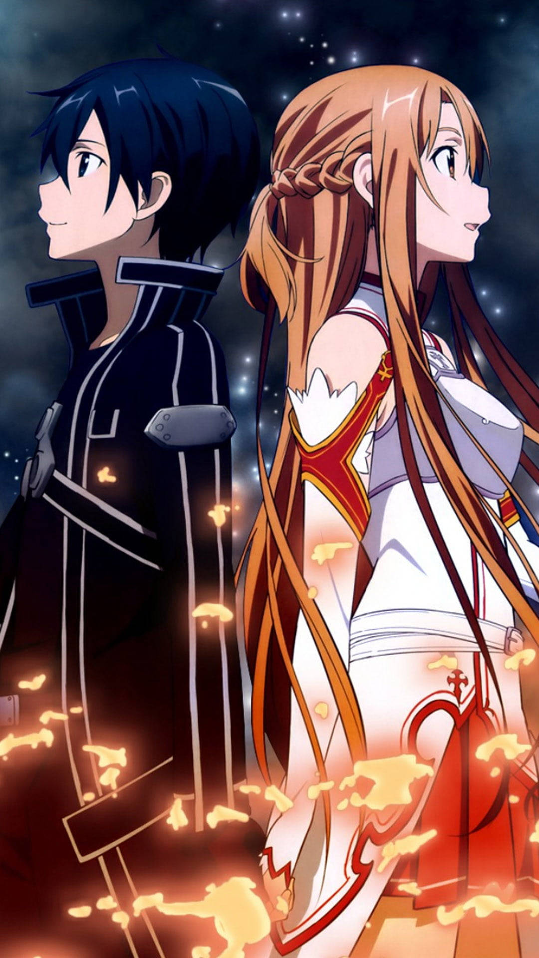 Enchanted Love Story In The Digital Realm - Kirito And Asuna From Sword Art Online Background