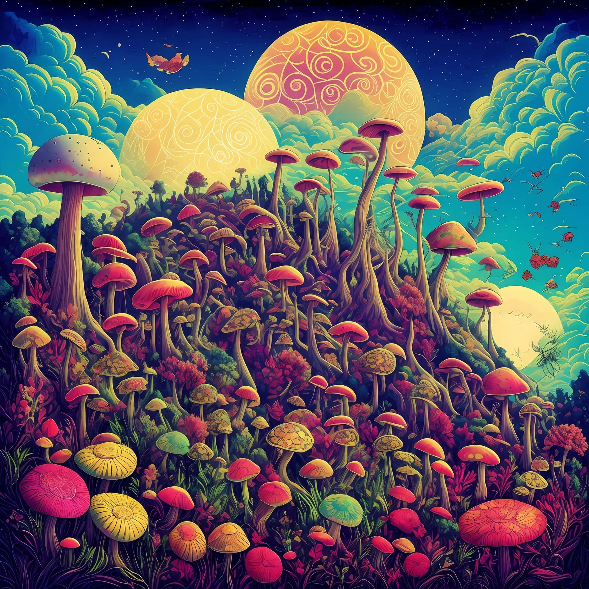 Enchanted_ Mushroom_ Forest_ Artwork Background