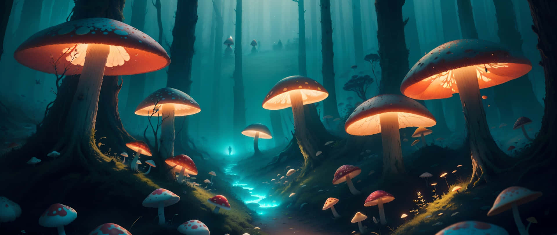 Enchanted_ Mushroom_ Forest_ Artwork Background