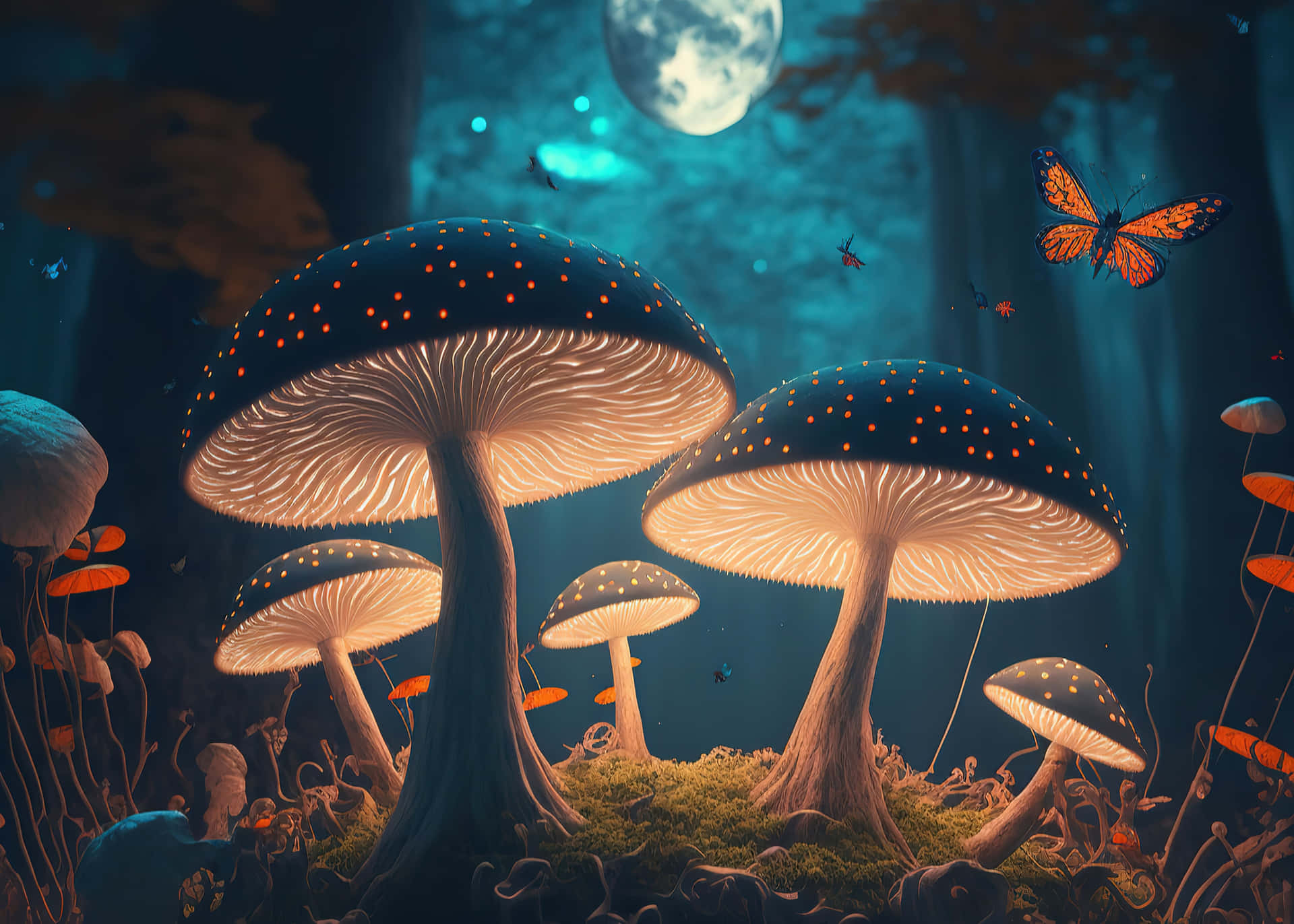 Enchanted_ Mushroom_ Glow_ Art Background