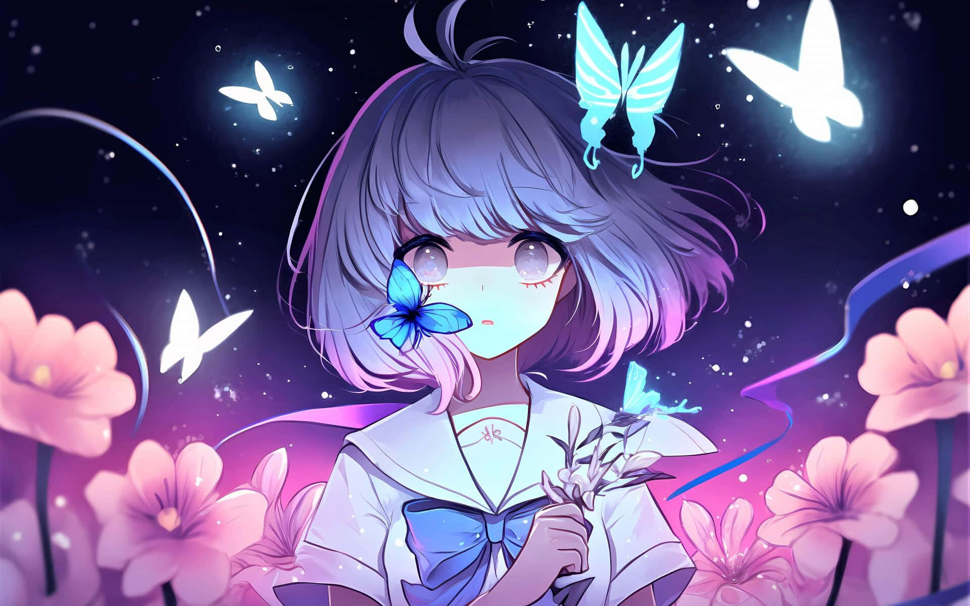 Enchanted_ Night_ Butterfly_ Anime_ Girl.jpg Background