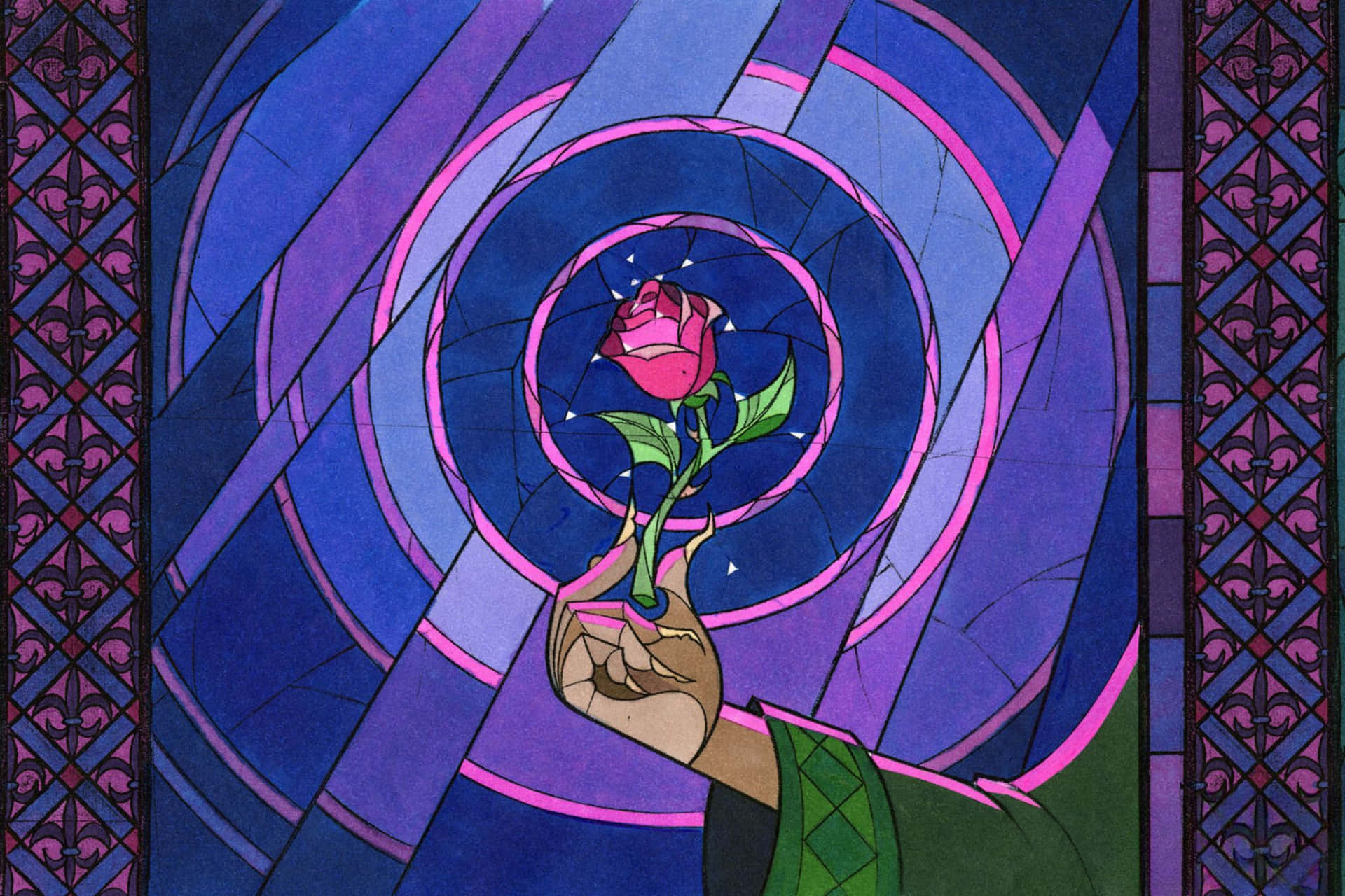 Enchanted Rose Stained Glass Art