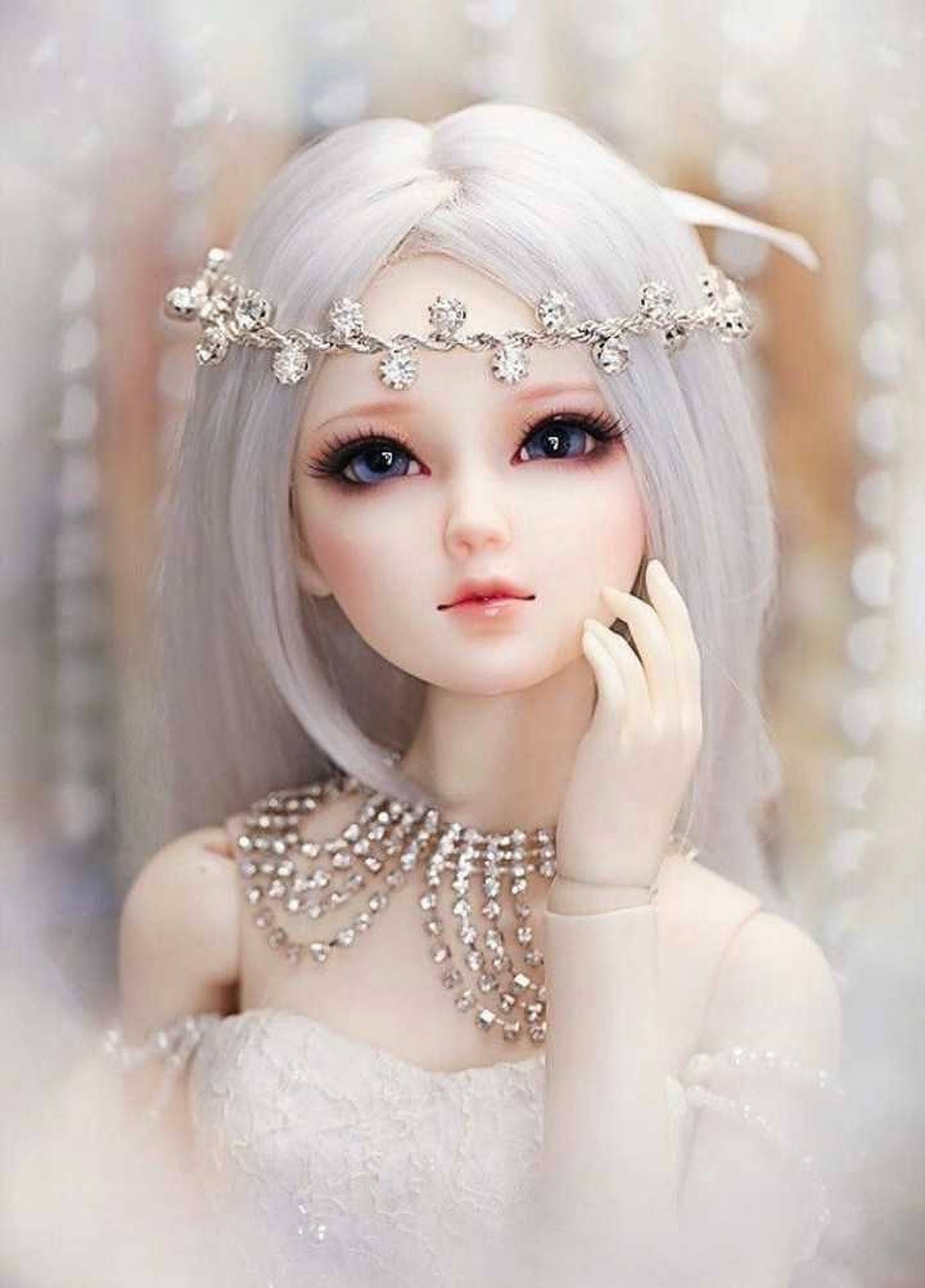 Enchanted White Doll Background
