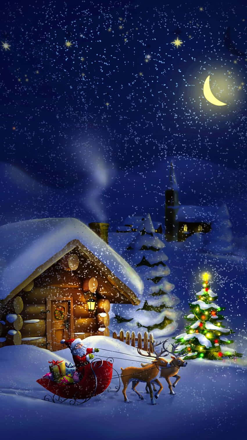 Enchanting 3d Christmas Scene Background