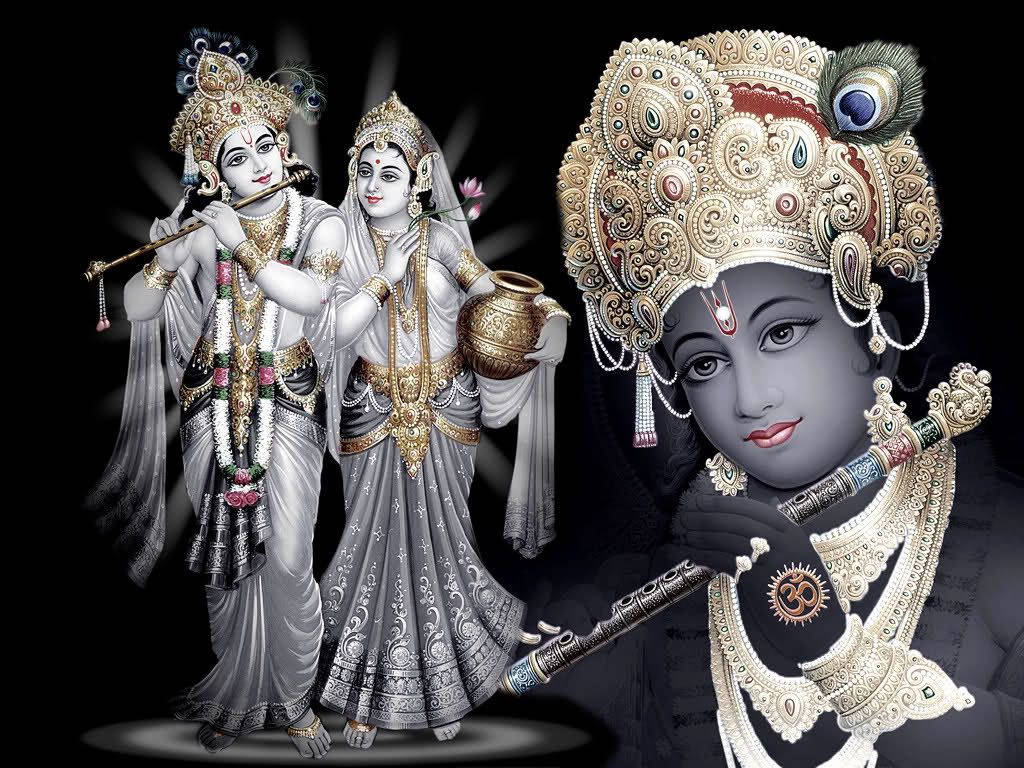 Enchanting 3d Image Of Krishna Background