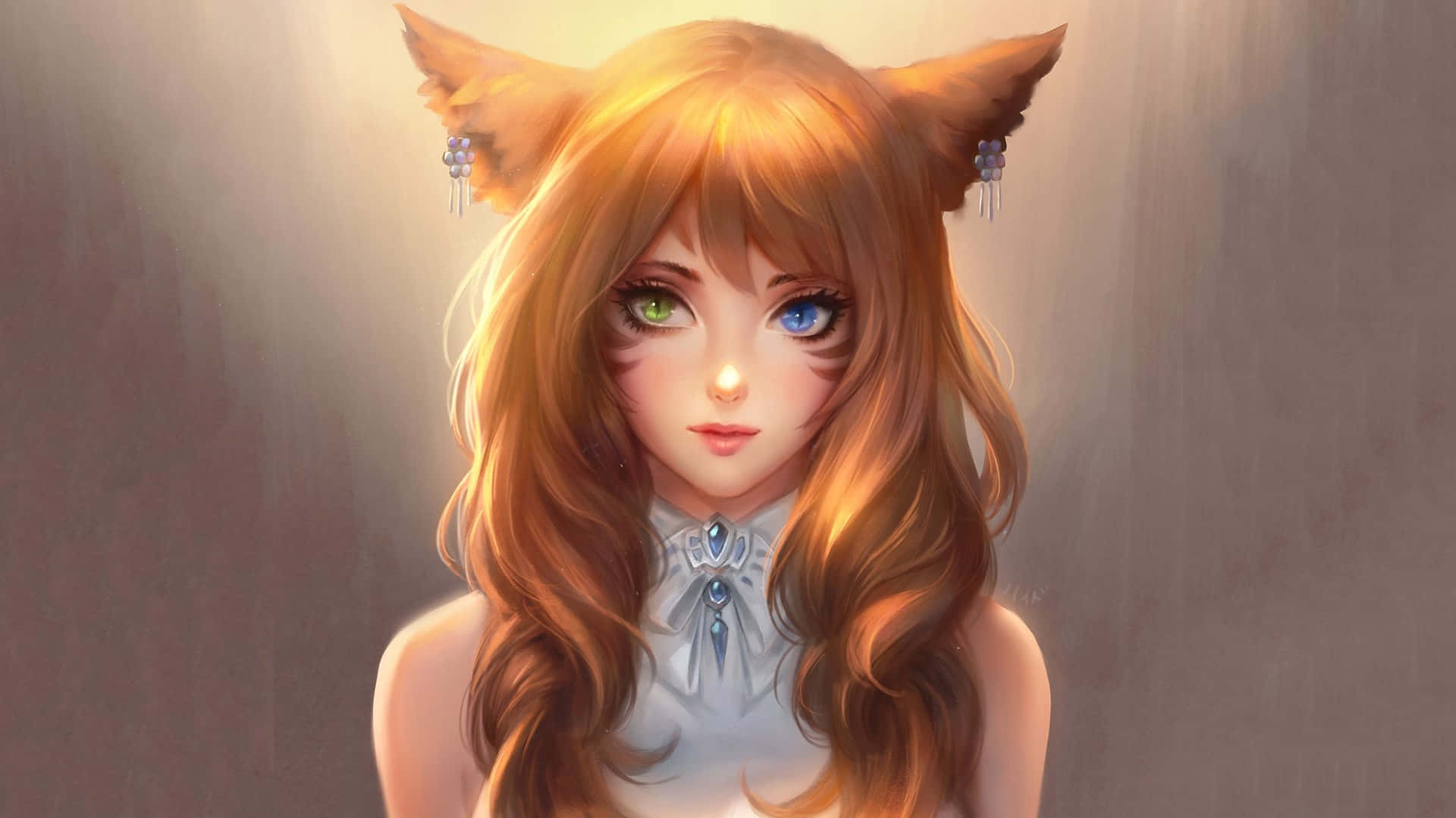 Enchanting Anime Fox Girl Portrait