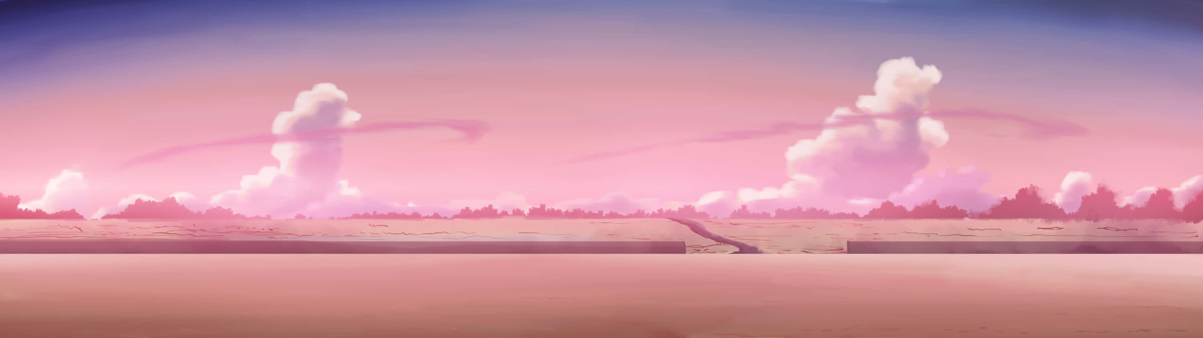 Enchanting Anime Skyline At Dusk Background