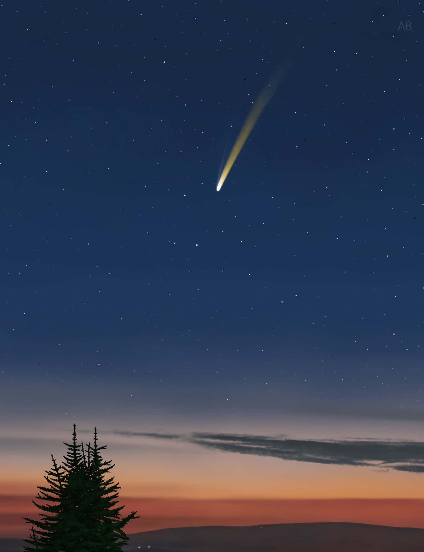 Enchanting Comet Soaring Through The Night Sky Background