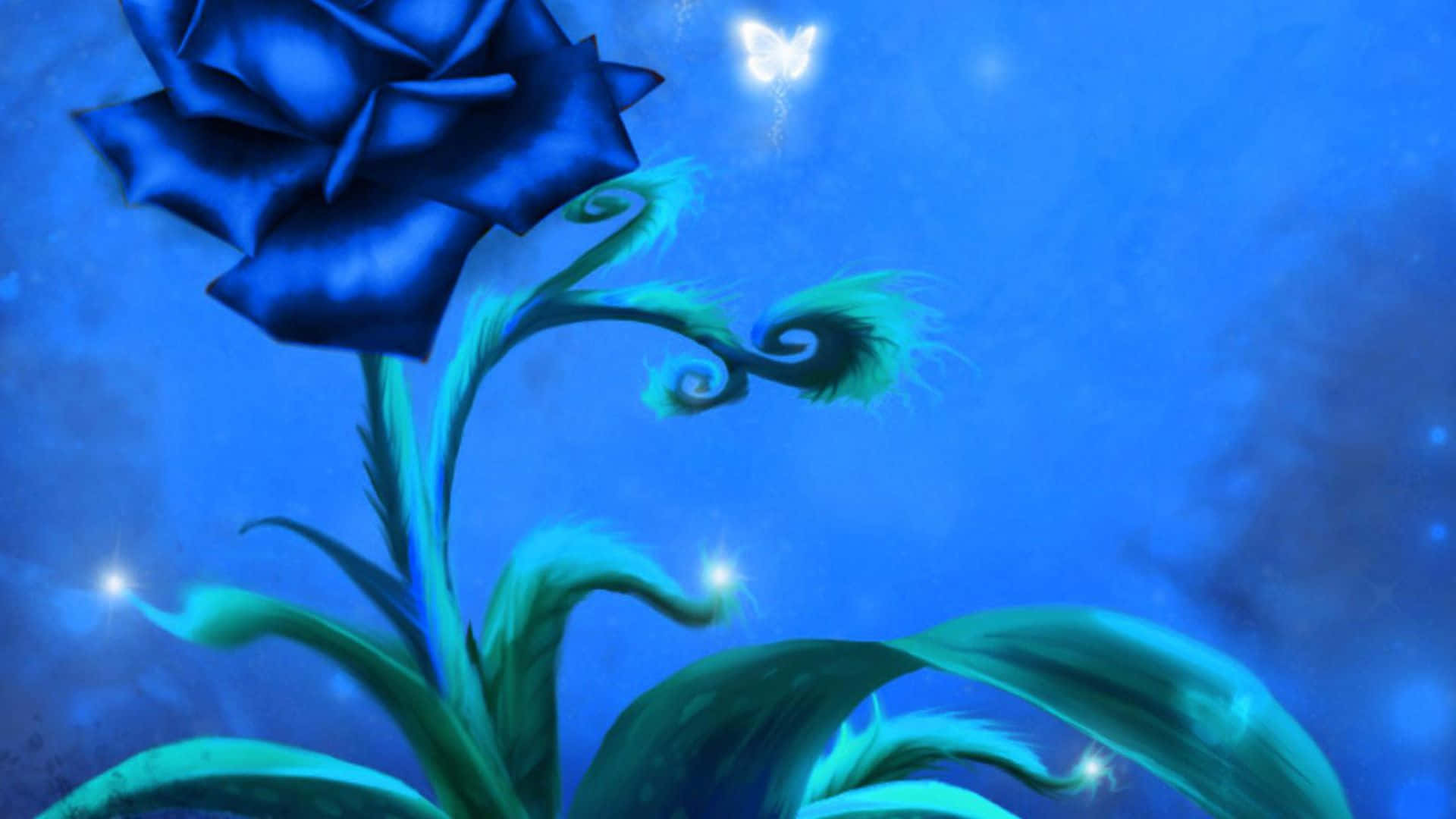 Enchanting Dark Blue Rose In Abstract Expression Background